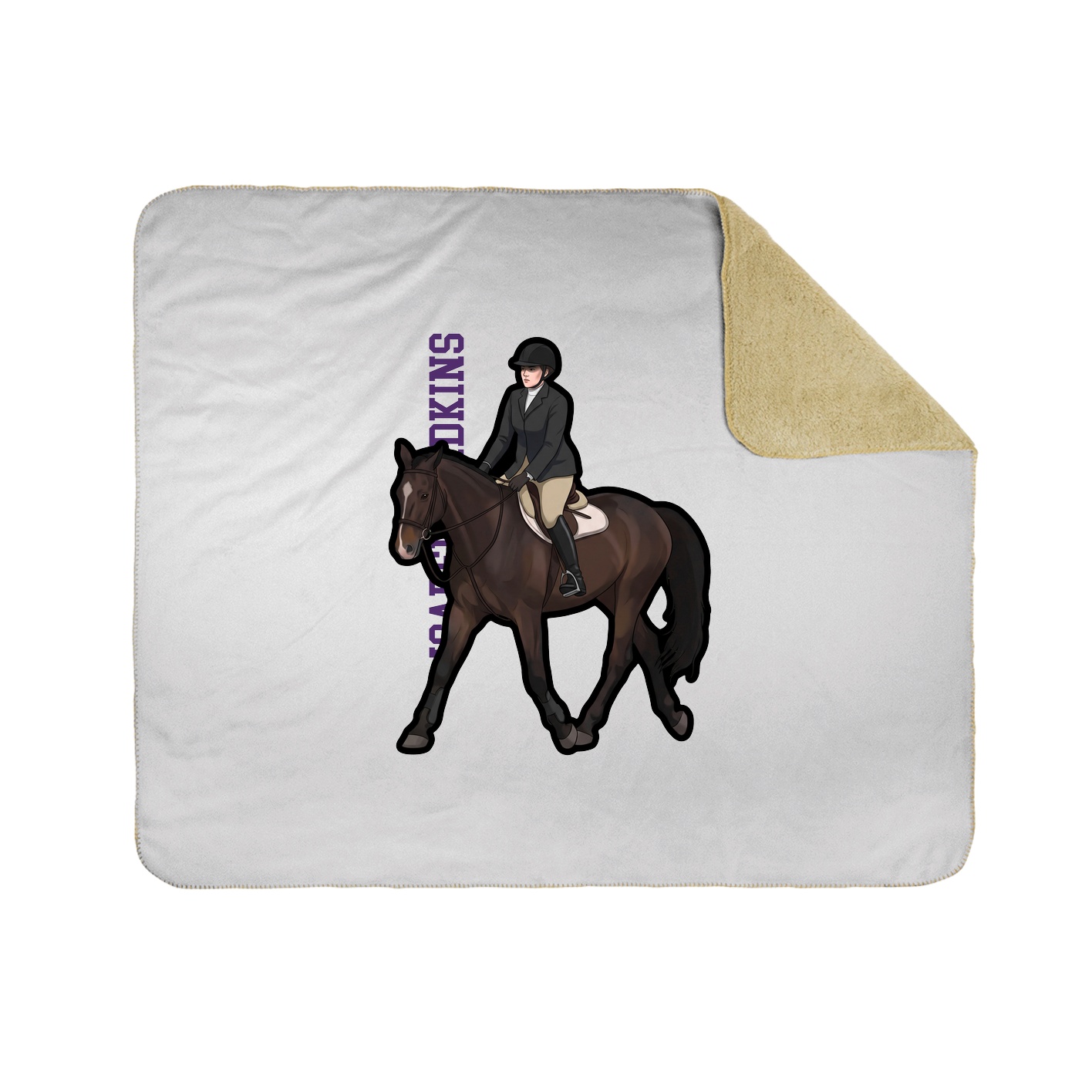 Throw Blanket — Name Vertical in White
