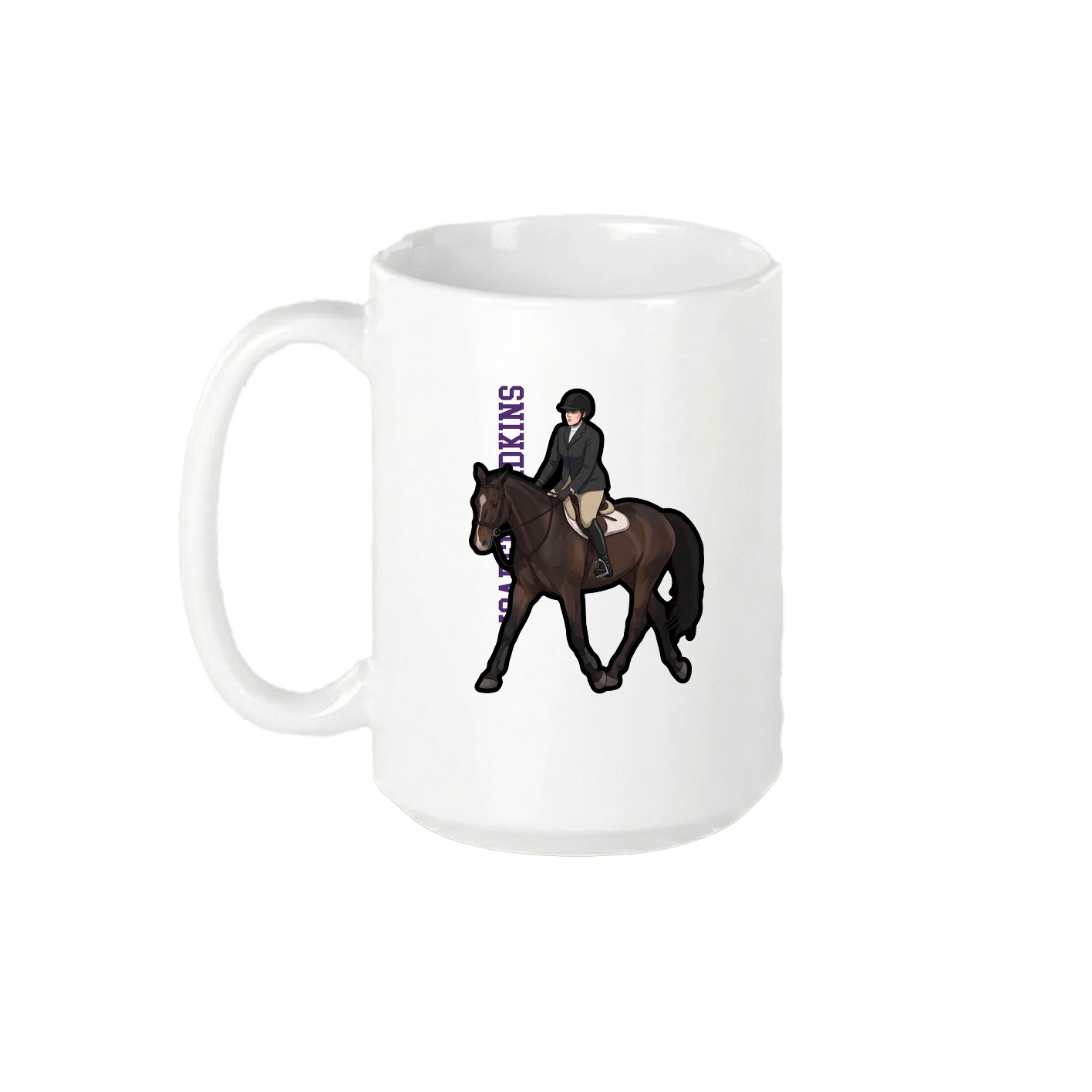15oz Coffee Mug — Name Vertical in White