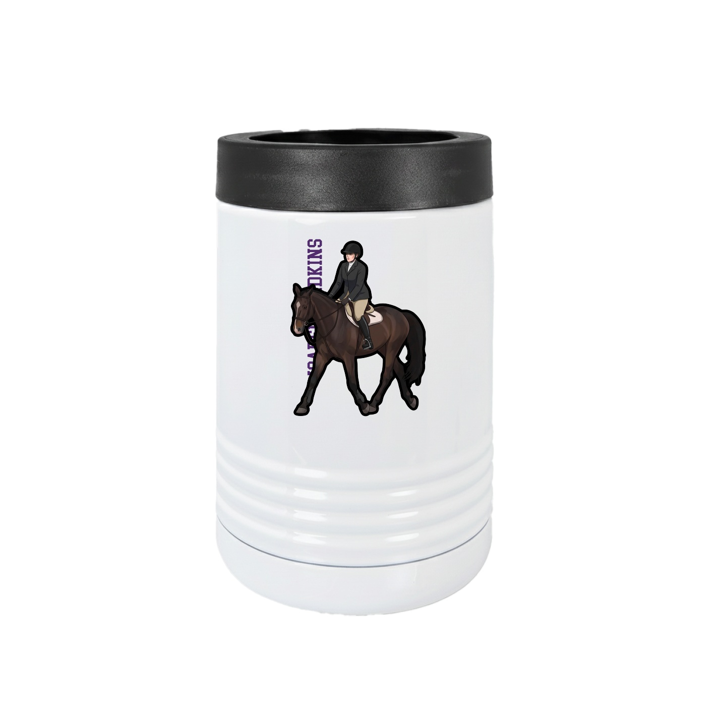 Beverage Holder — Name Vertical in White