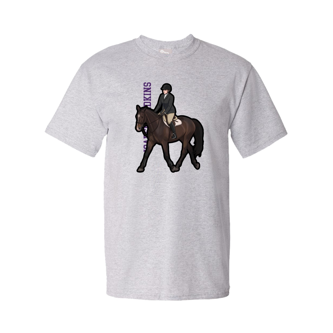 Tee — Name Vertical in Grey