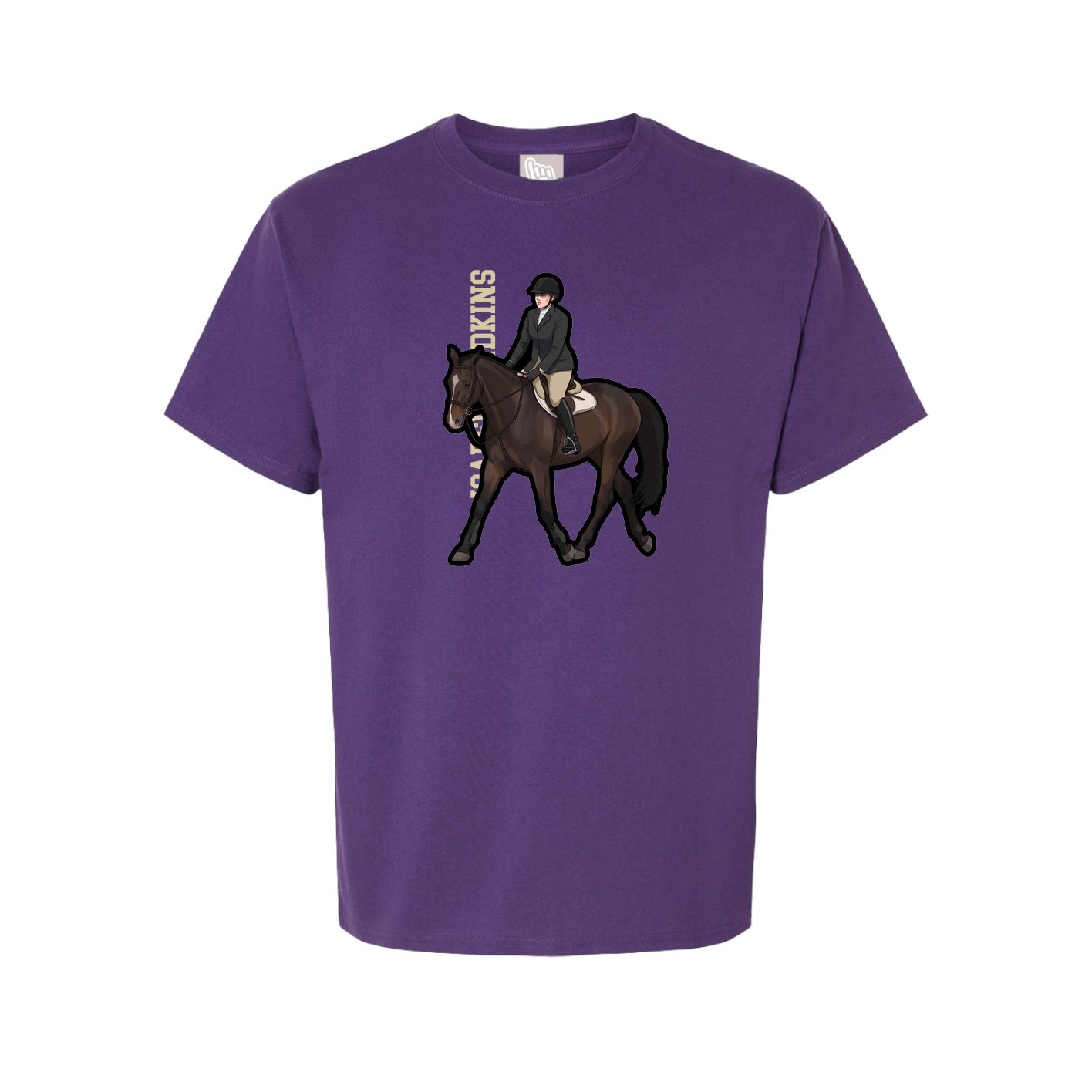 Youth Tee — Name Vertical in Purple