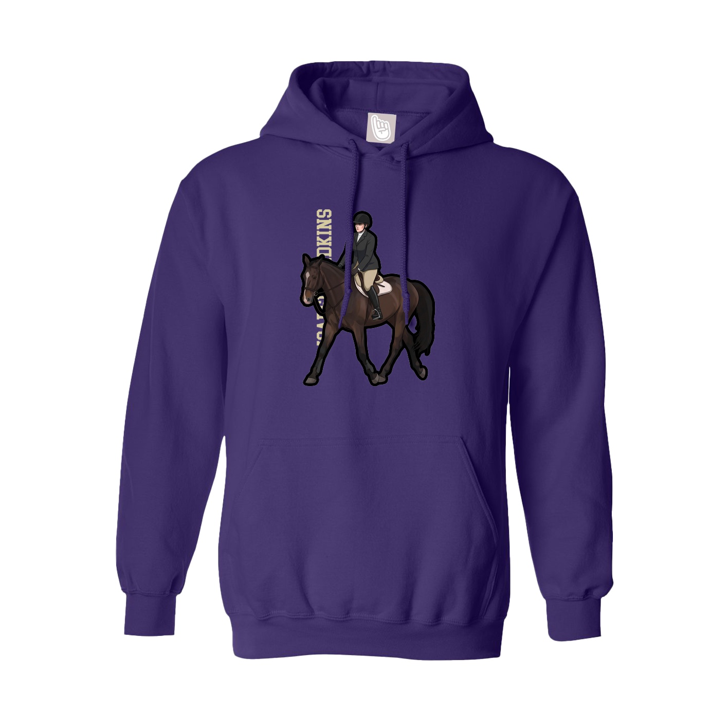 Hoodie — Name Vertical in Purple
