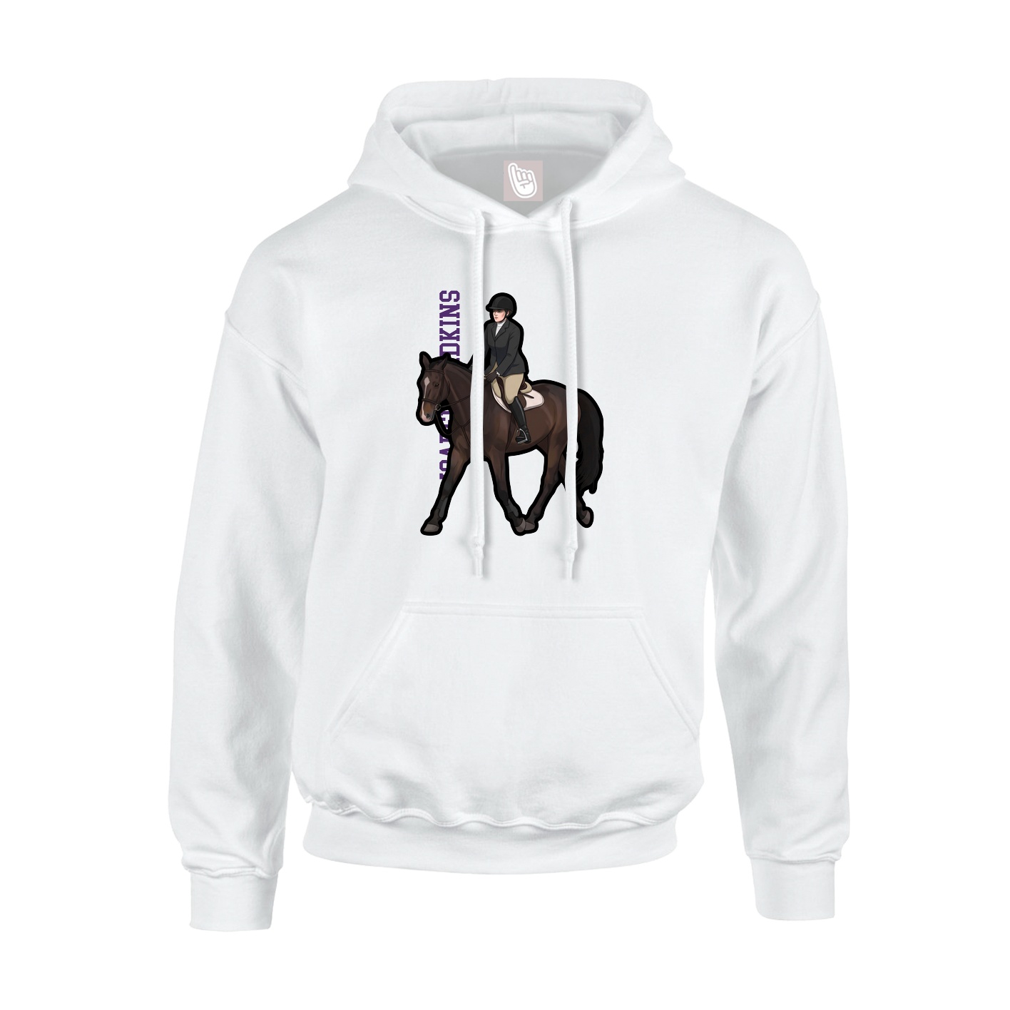 Youth Hoodie — Name Vertical in White