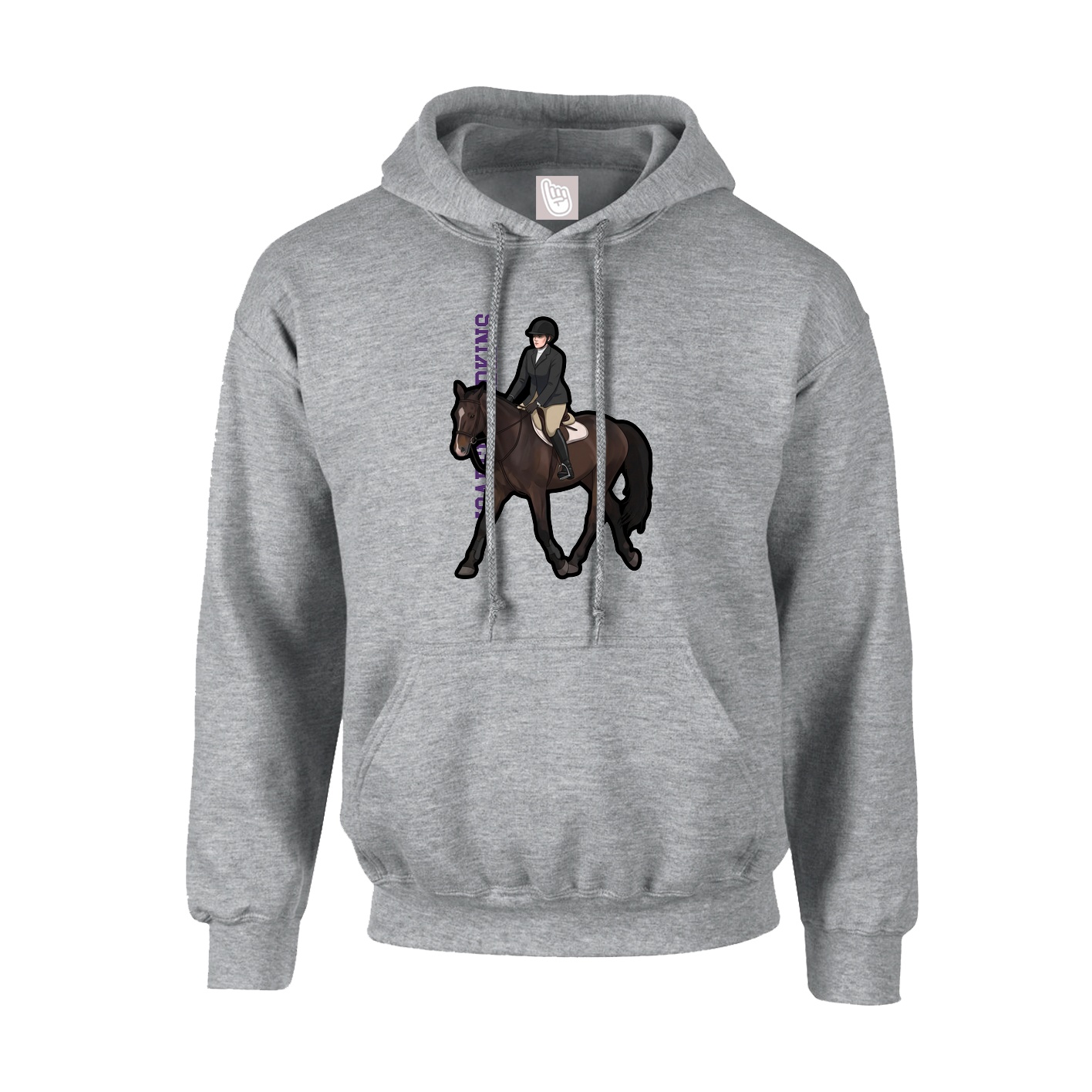 Youth Hoodie — Name Vertical in Grey