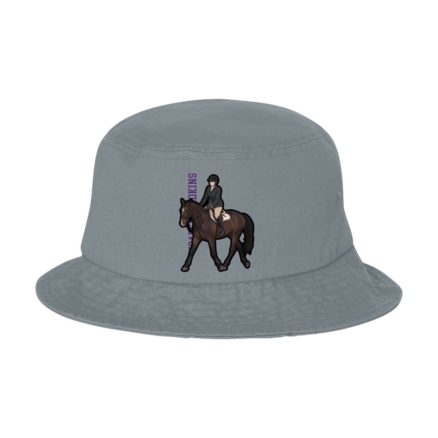 Bucket Cap — Name Vertical in Grey