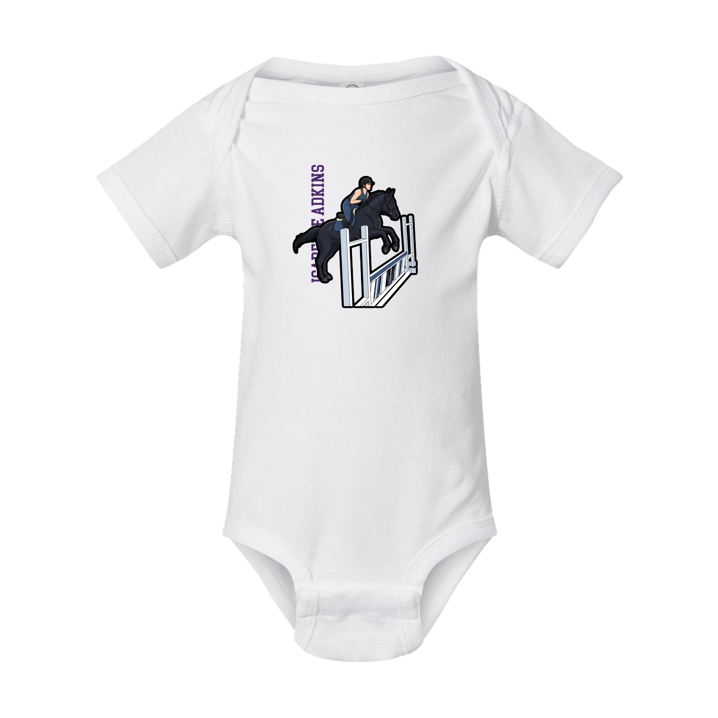Baby Onesie — Name Vertical in White