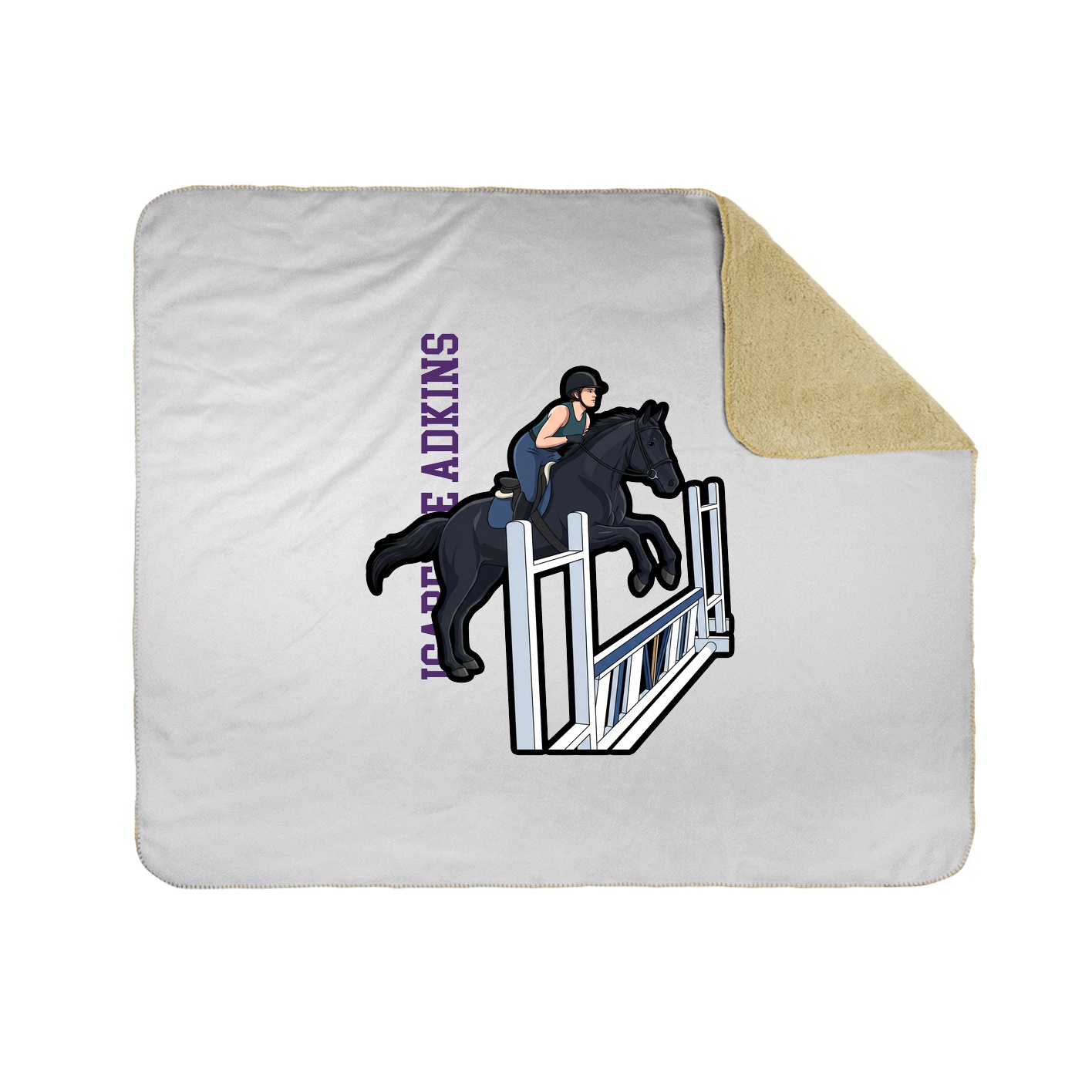 Throw Blanket — Name Vertical in White