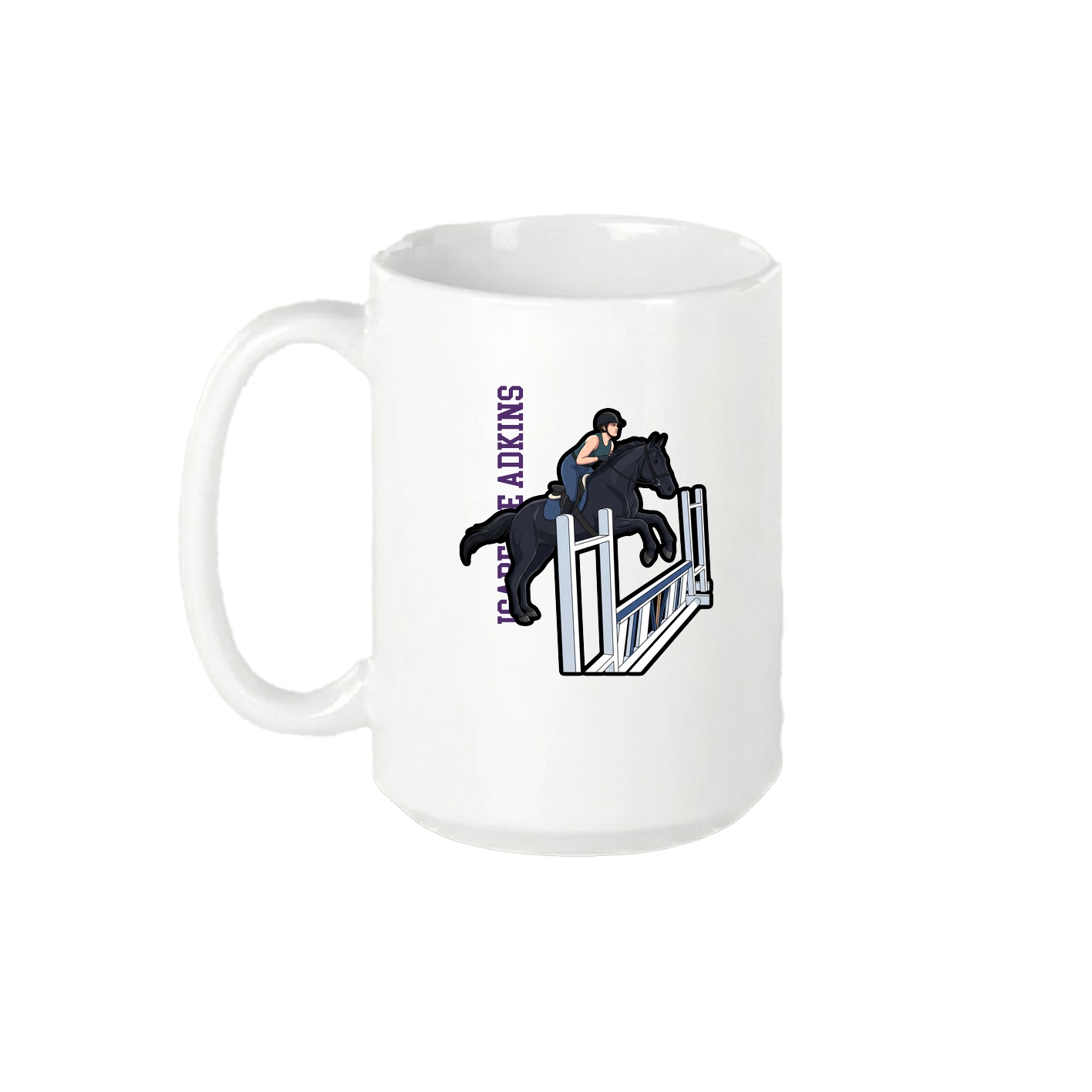 15oz Coffee Mug — Name Vertical in White