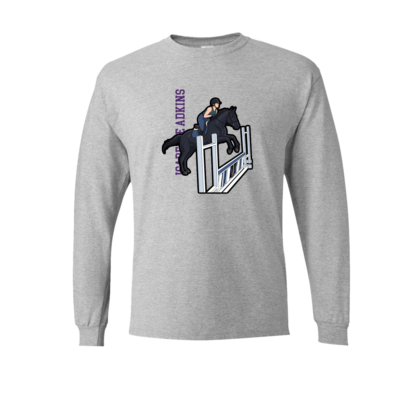 Long Sleeve Tee — Name Vertical in Grey