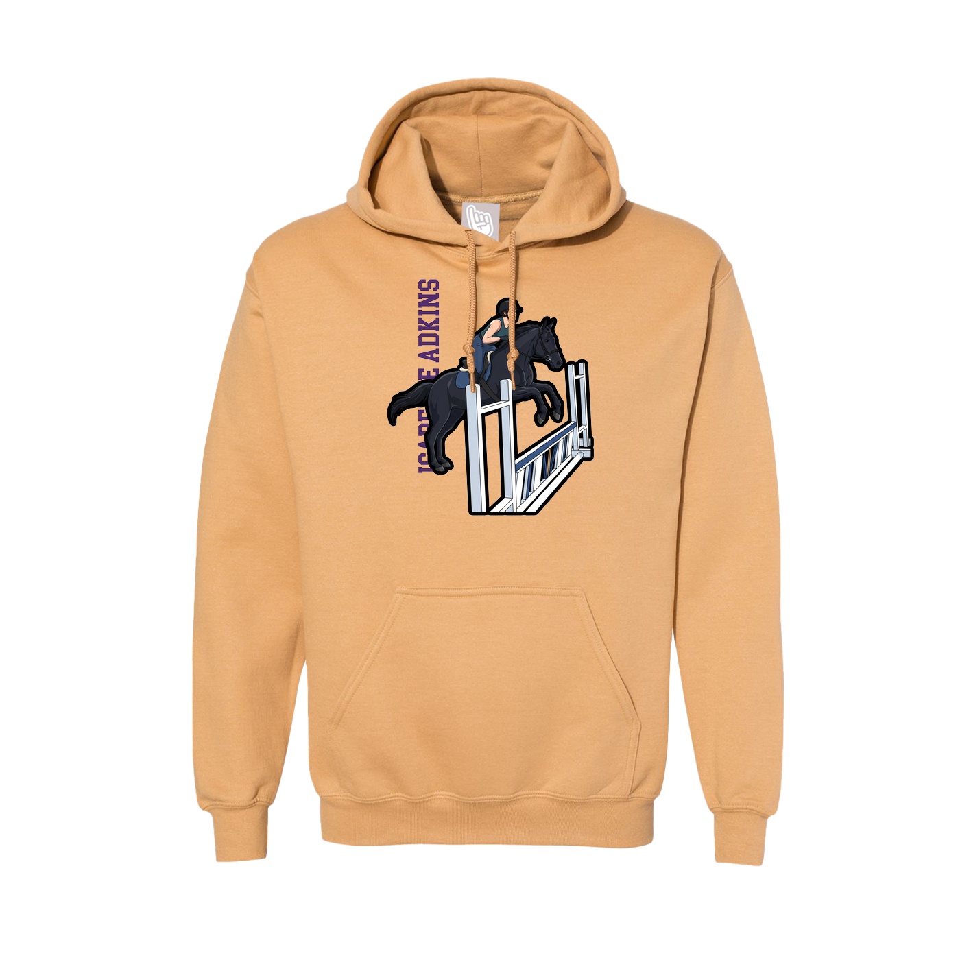 Hoodie — Name Vertical in Vegas Gold