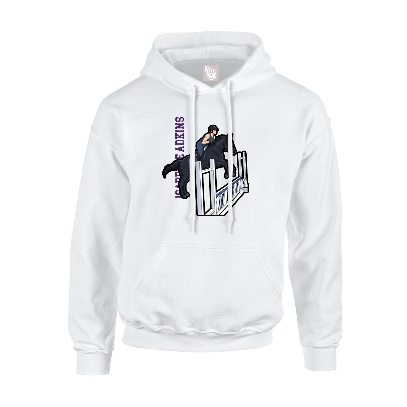 Youth Hoodie — Name Vertical in White