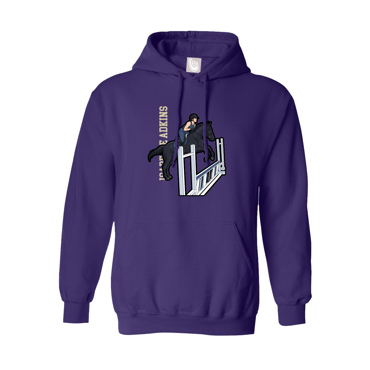 Youth Hoodie — Name Vertical in Purple