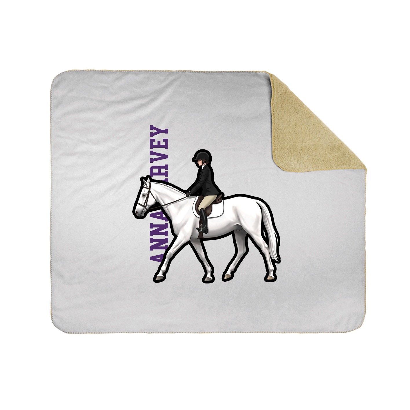 Throw Blanket — Name Vertical in White