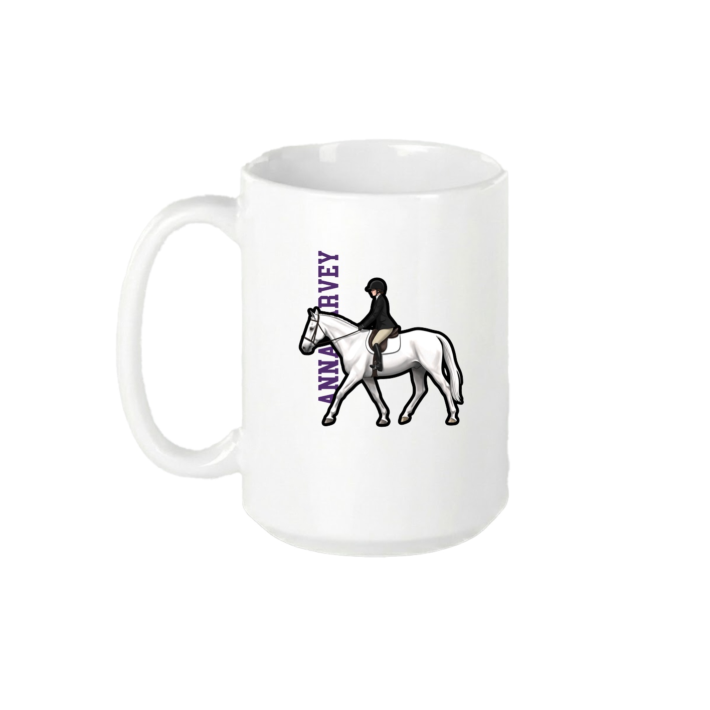 15oz Coffee Mug — Name Vertical in White