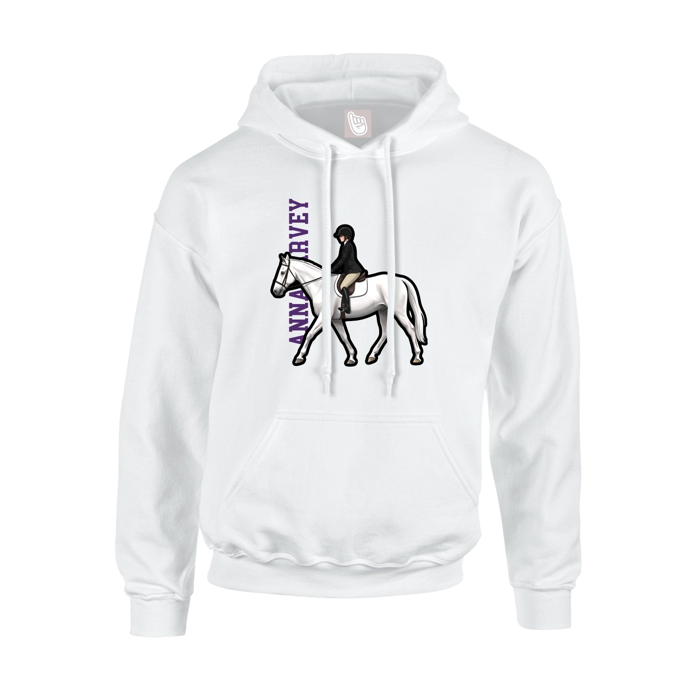 Youth Hoodie — Name Vertical in White