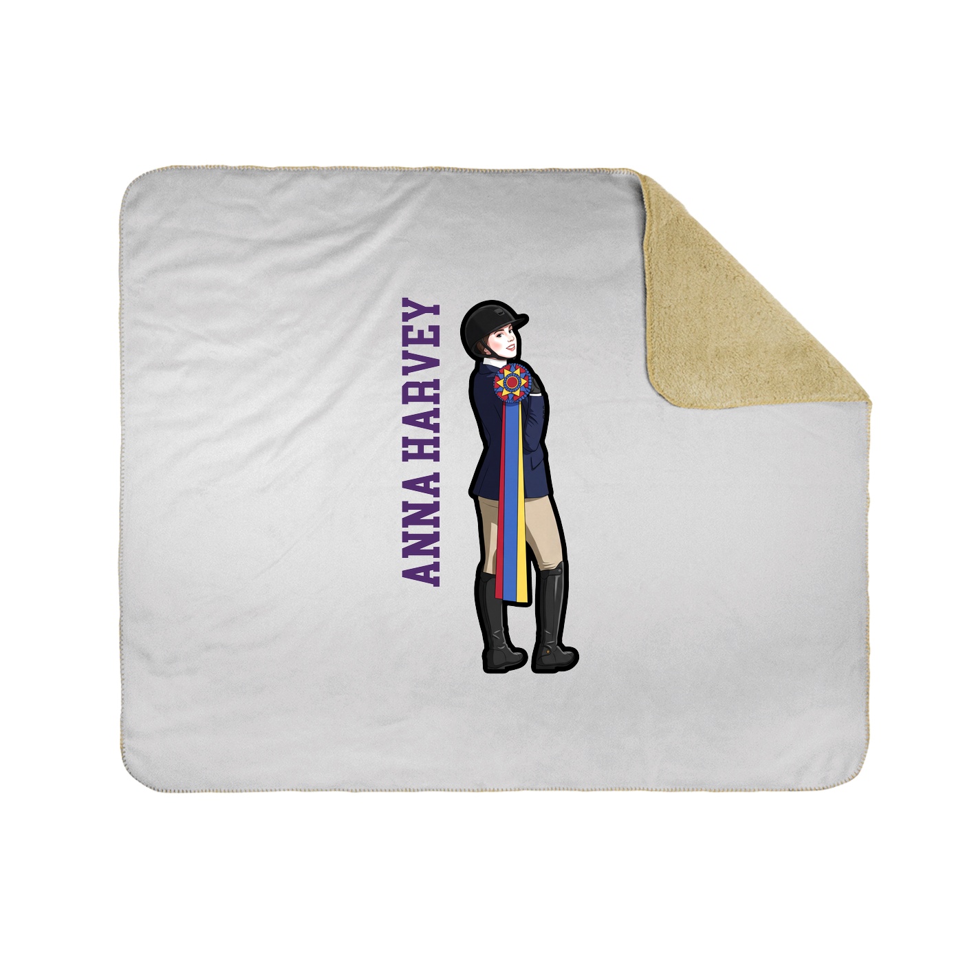 Throw Blanket — Name Vertical in White