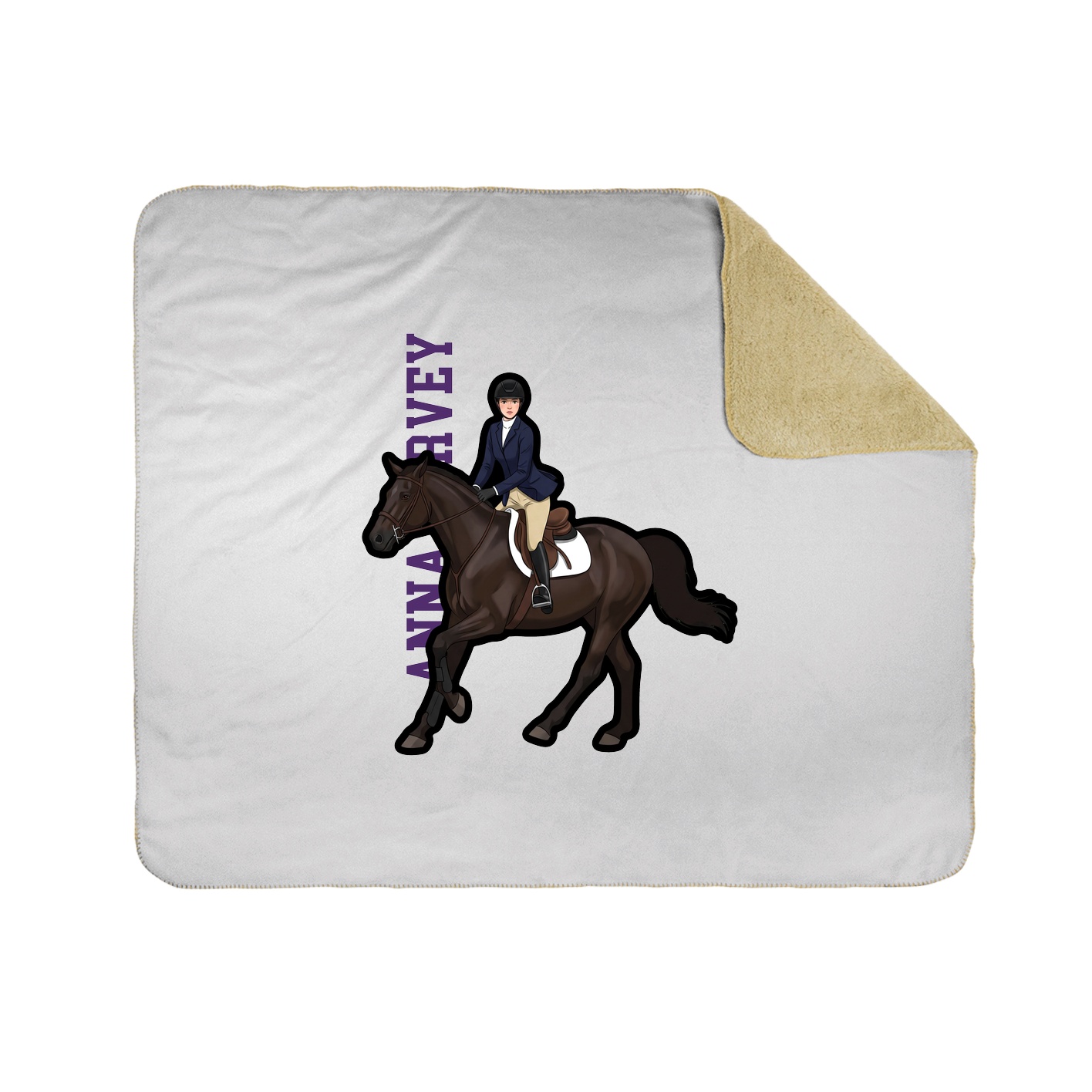 Throw Blanket — Name Vertical in White