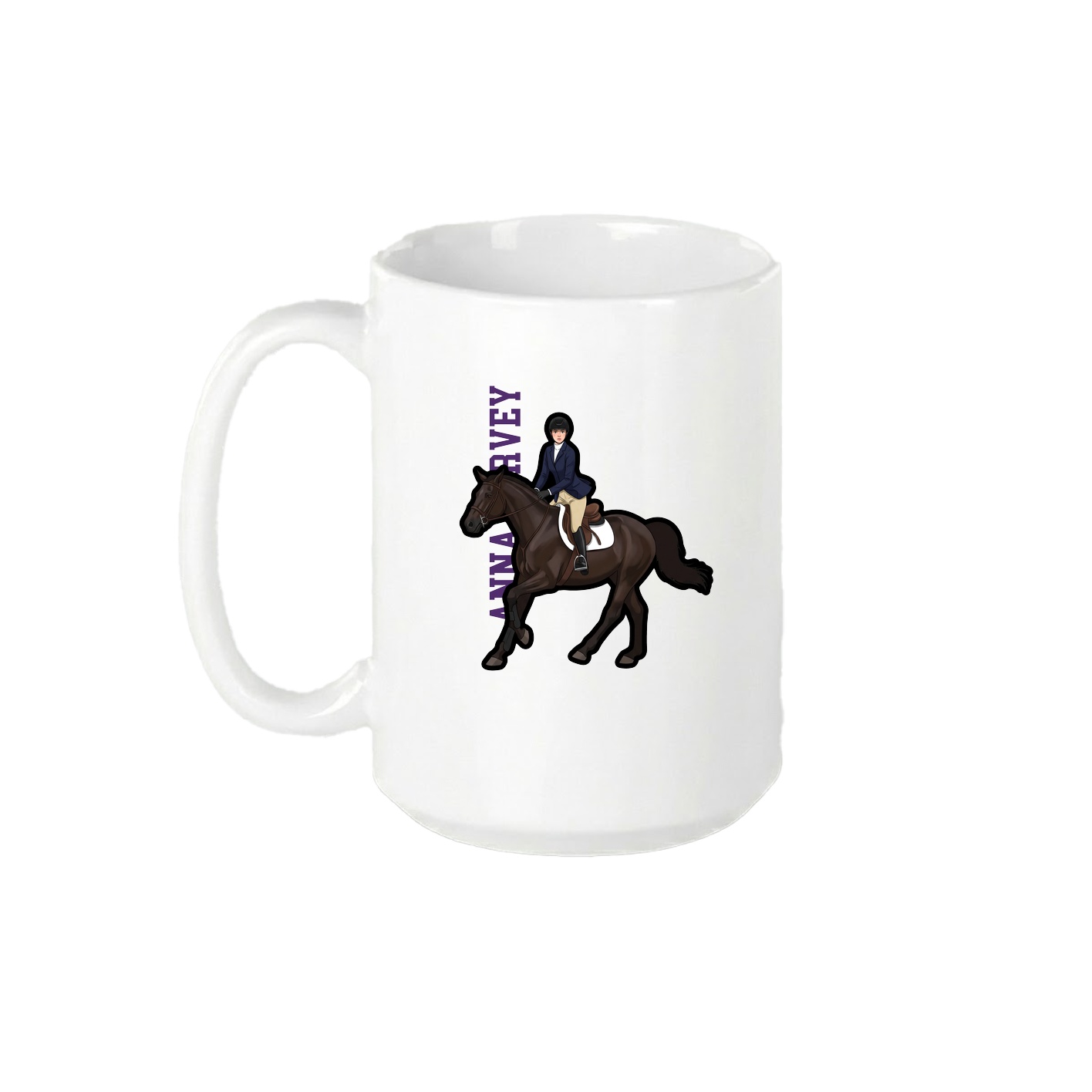 15oz Coffee Mug — Name Vertical in White