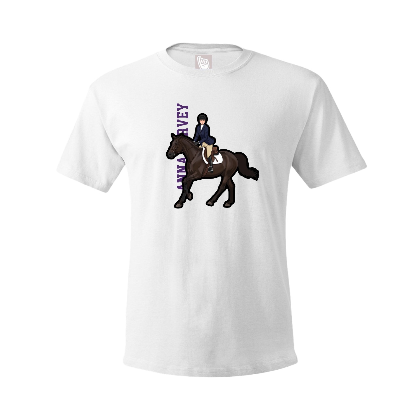 Tee — Name Vertical in White