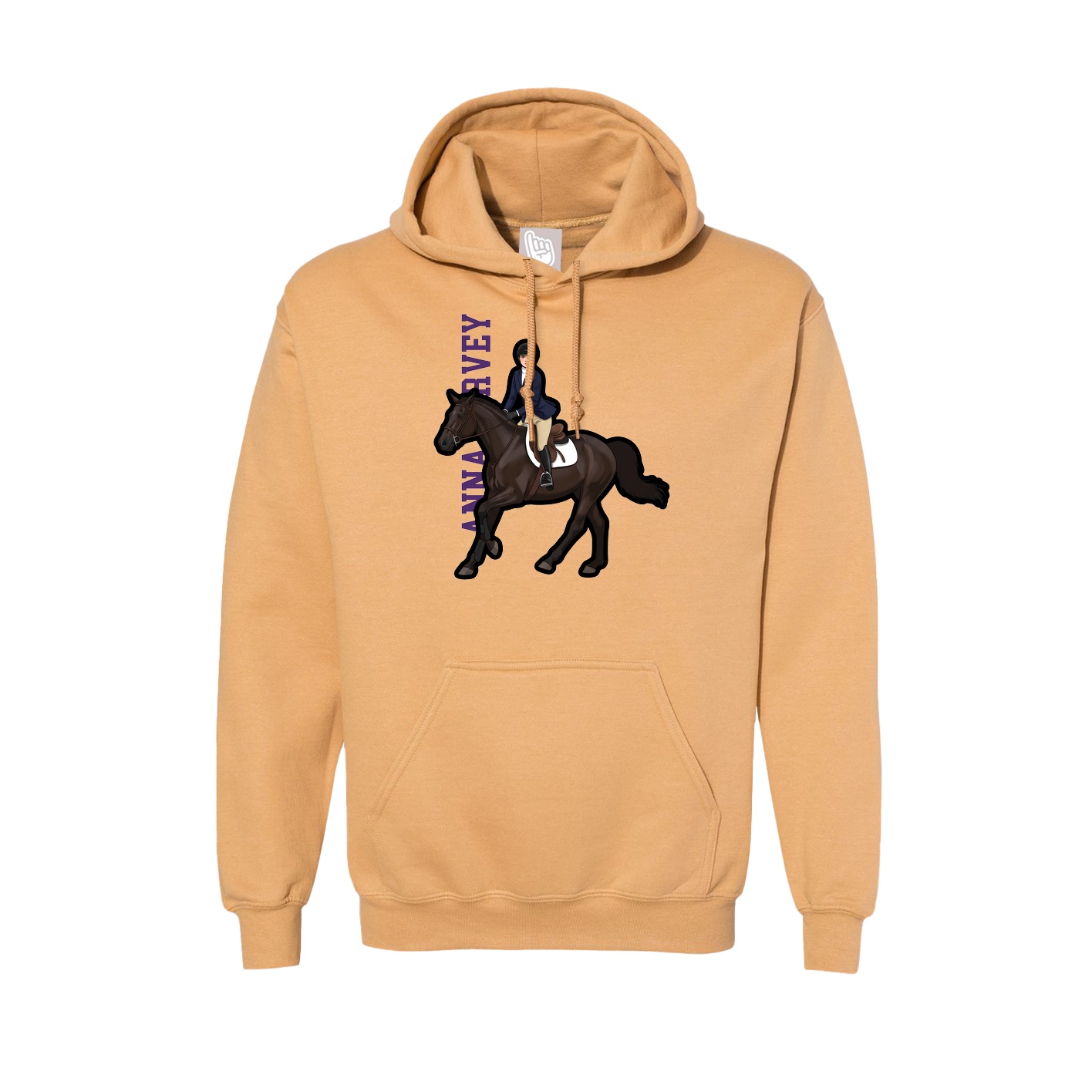 Hoodie — Name Vertical in Vegas Gold
