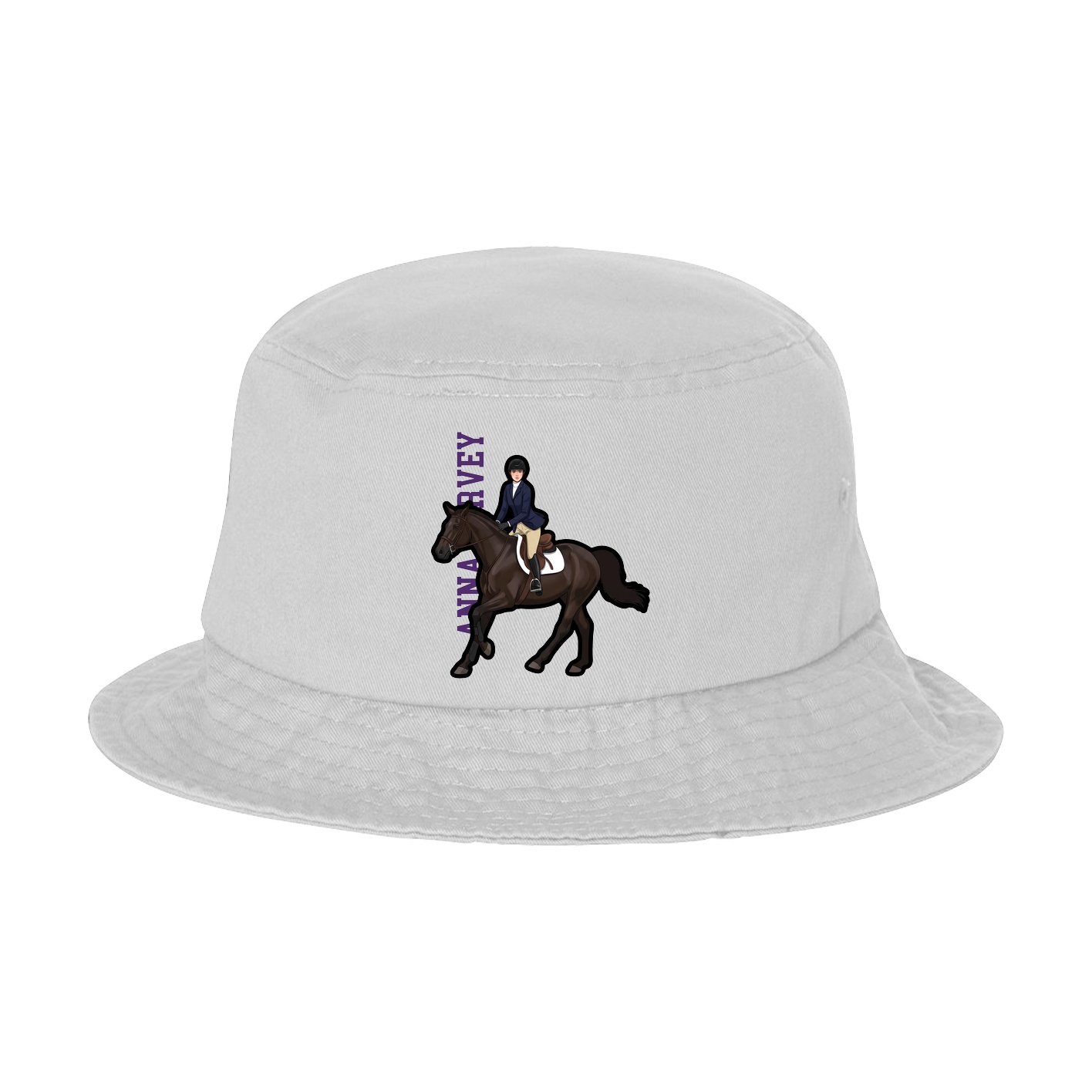 Bucket Cap — Name Vertical in White