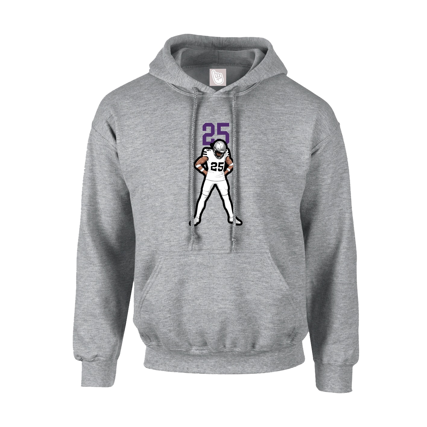 Youth Hoodie — Number Top in Grey