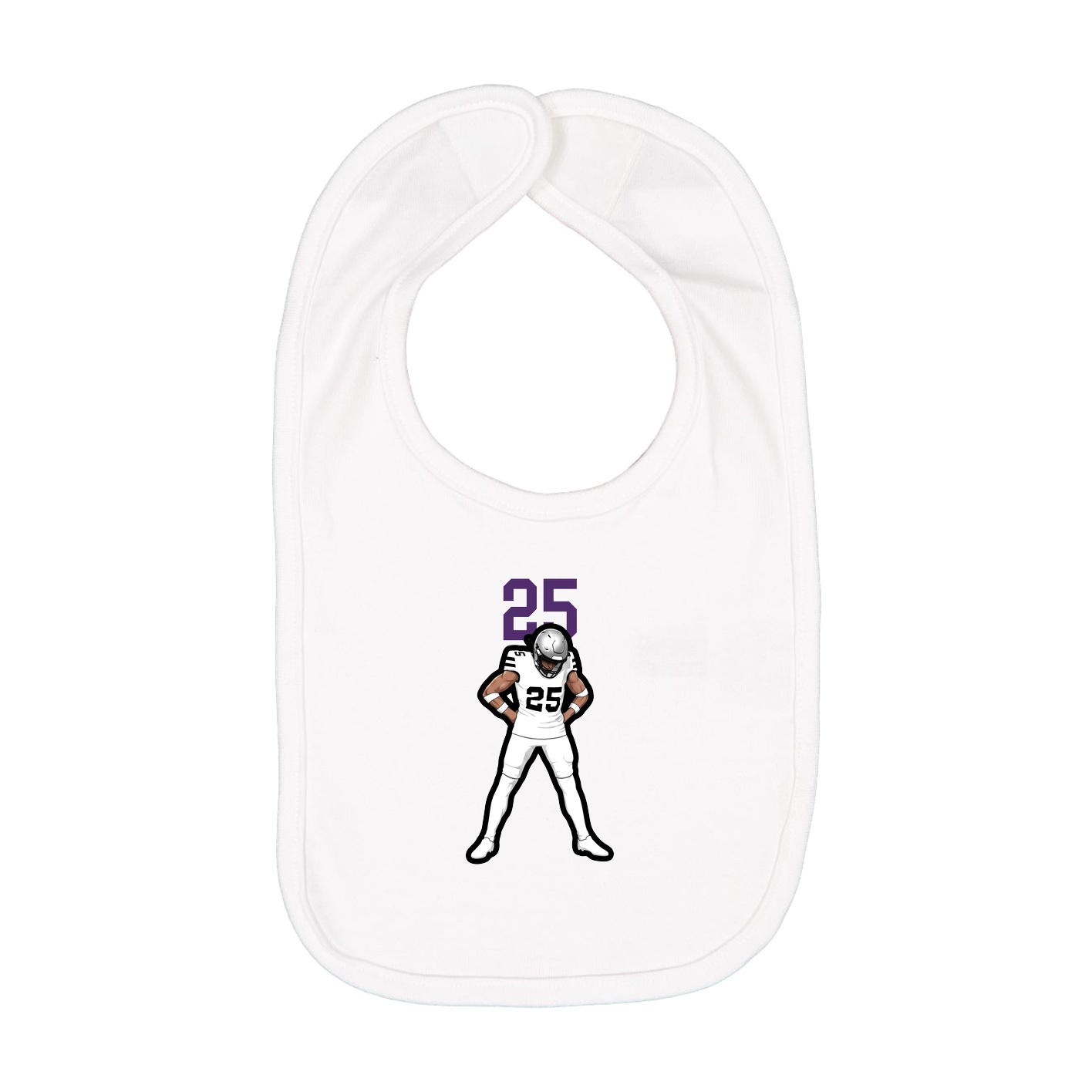 Infant Bib — Number Top in White