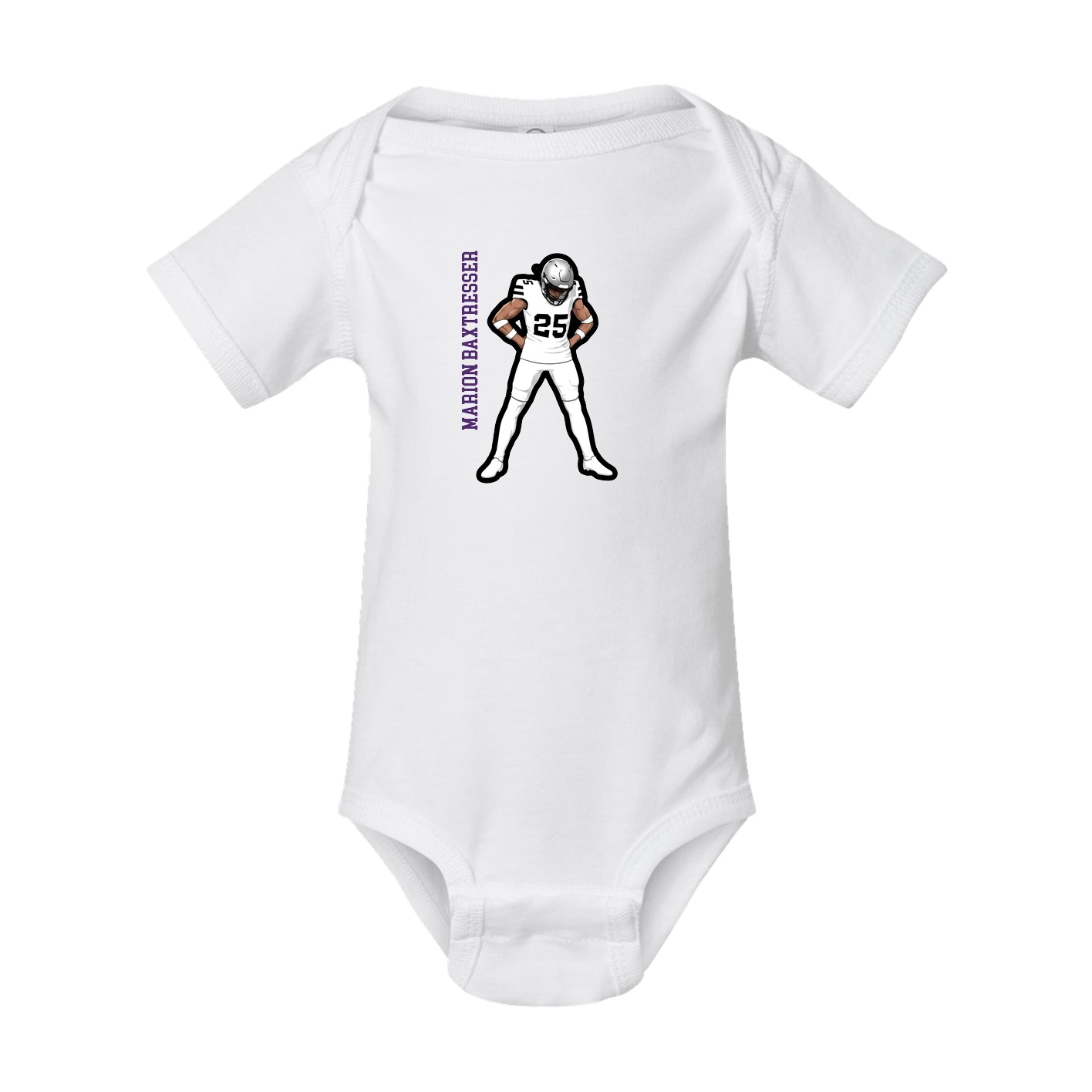 Baby Onesie — Name Vertical in White