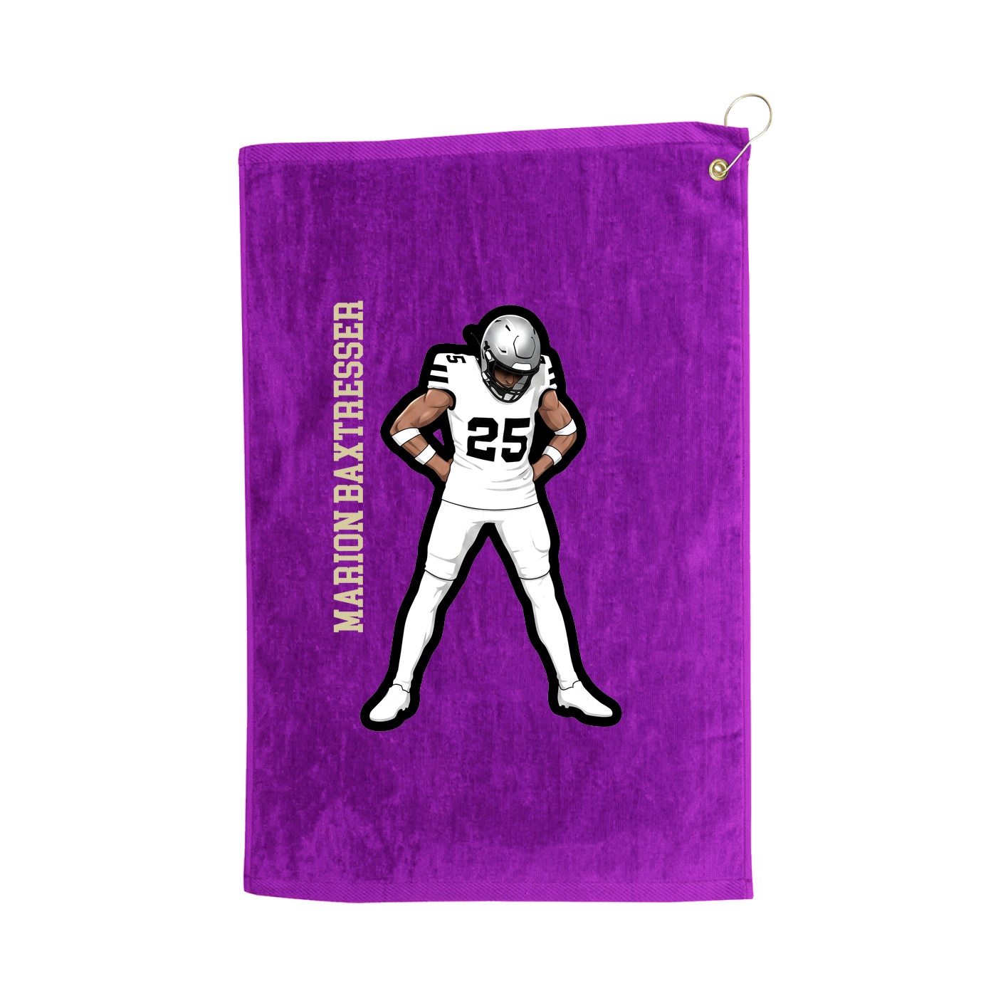 Golf Towel — Name Vertical in Purple