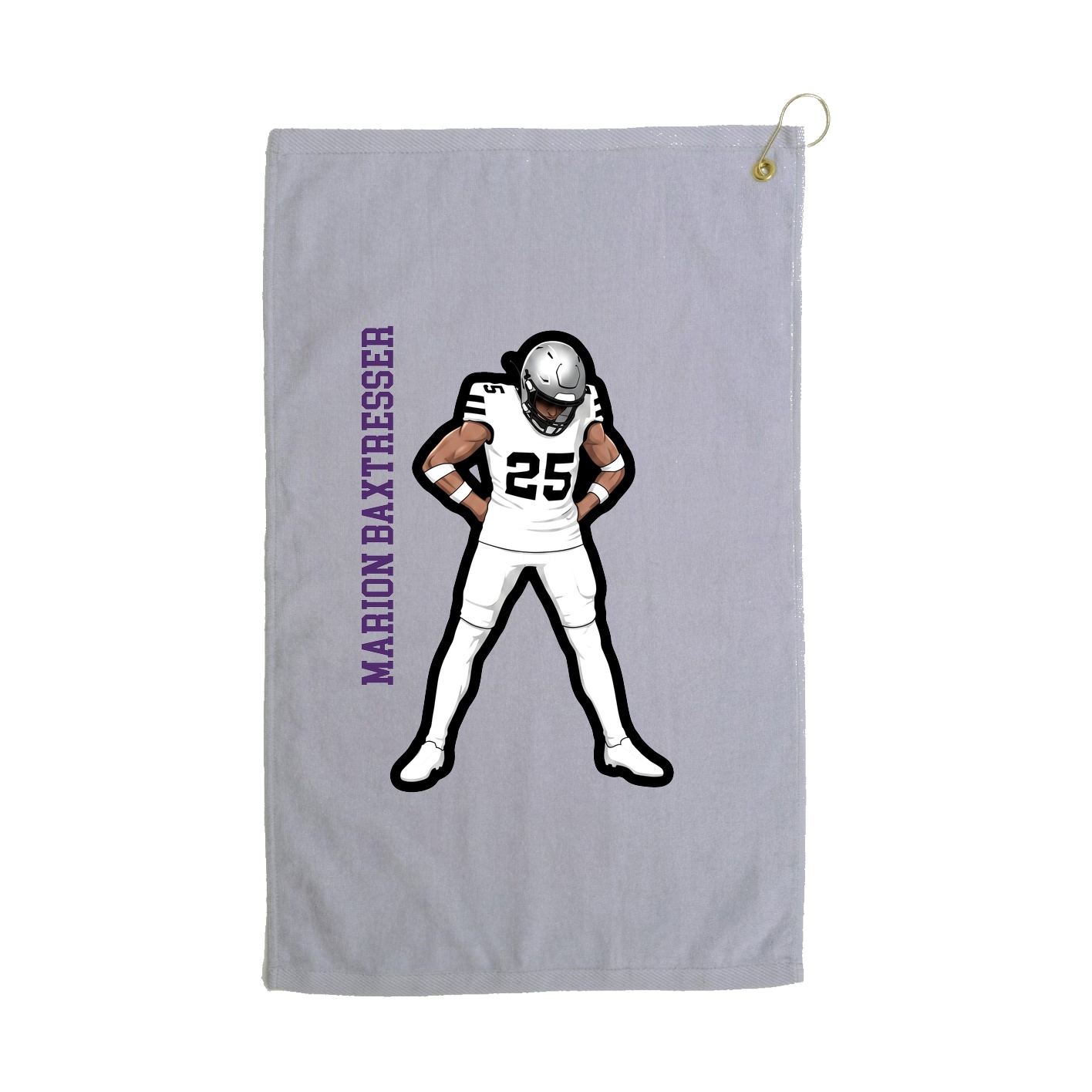 Golf Towel — Name Vertical in Grey