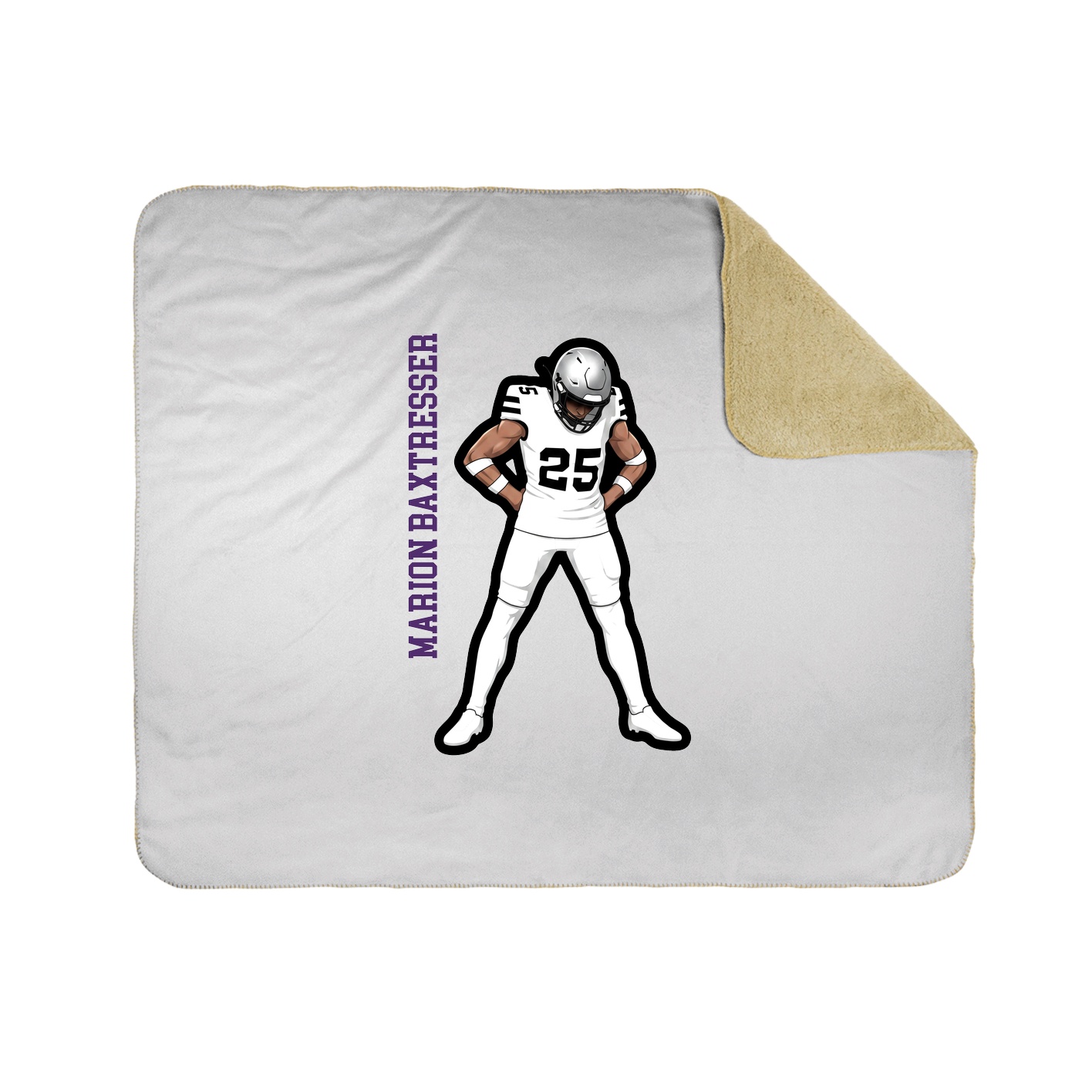 Throw Blanket — Name Vertical in White