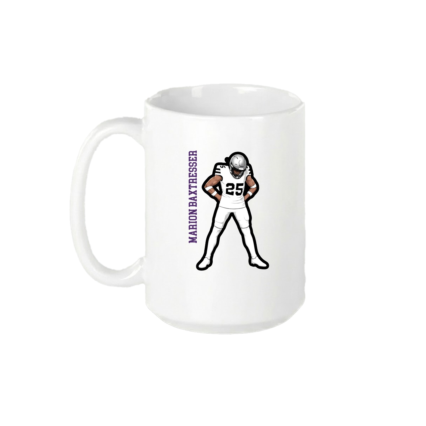 15oz Coffee Mug — Name Vertical in White