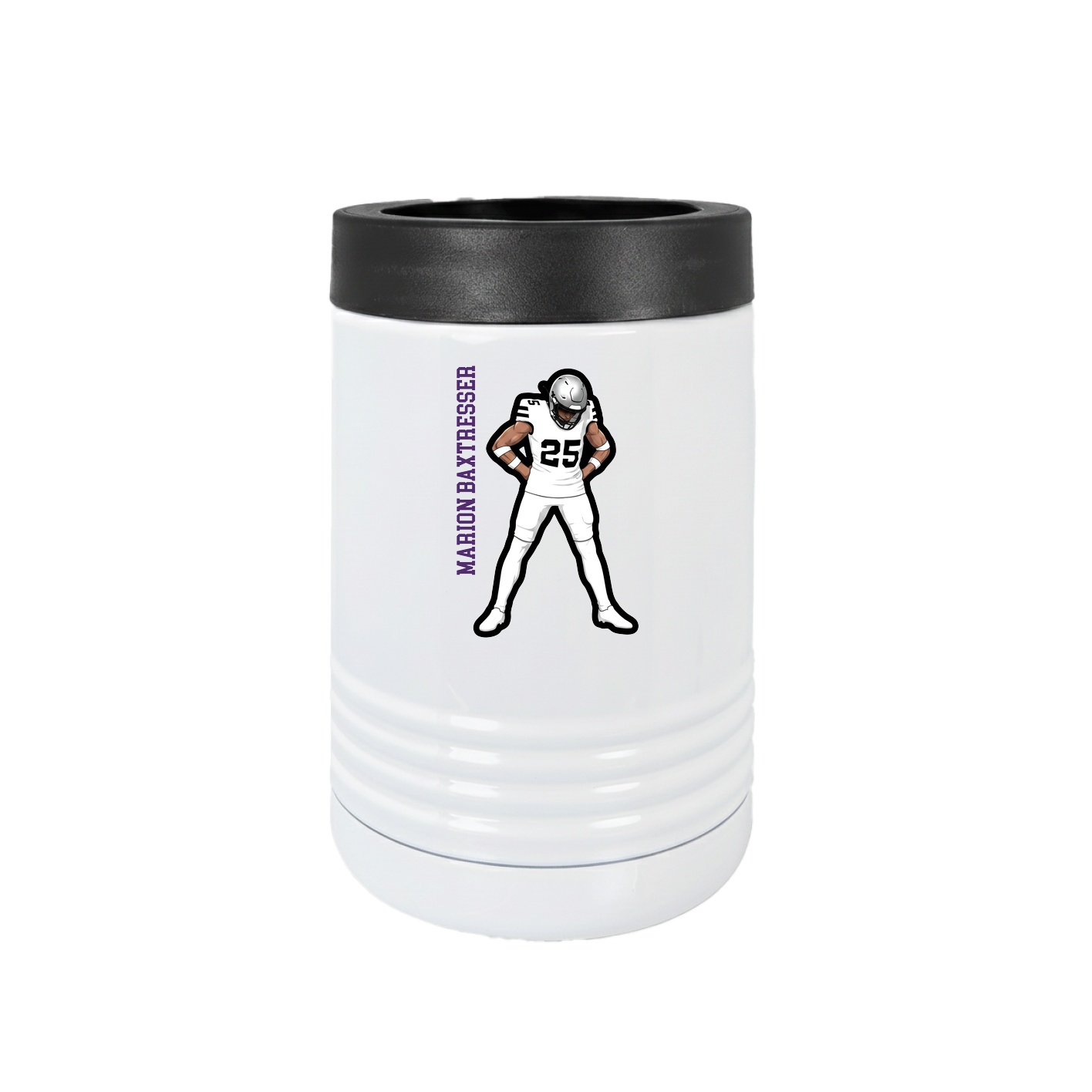 Beverage Holder — Name Vertical in White