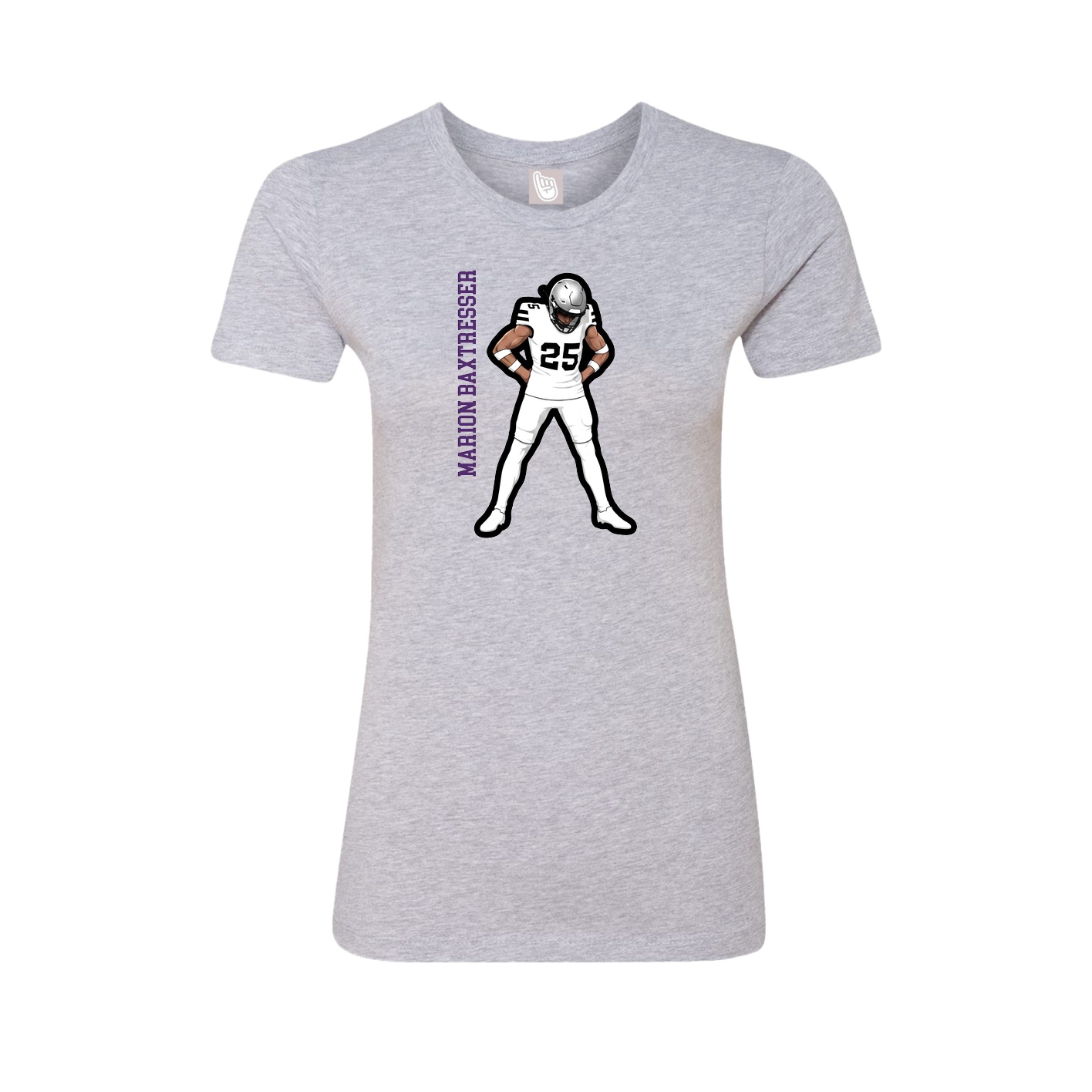 Womens Tee — Name Vertical in Grey