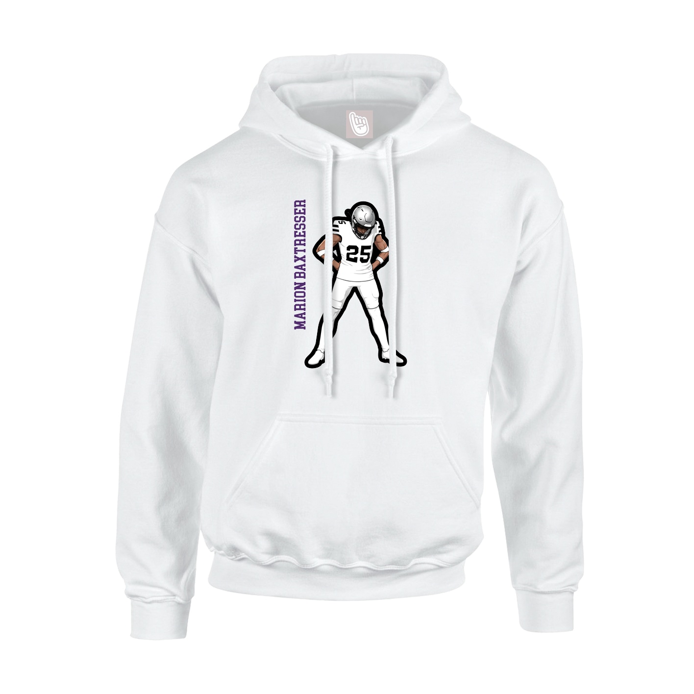 Hoodie — Name Vertical in White