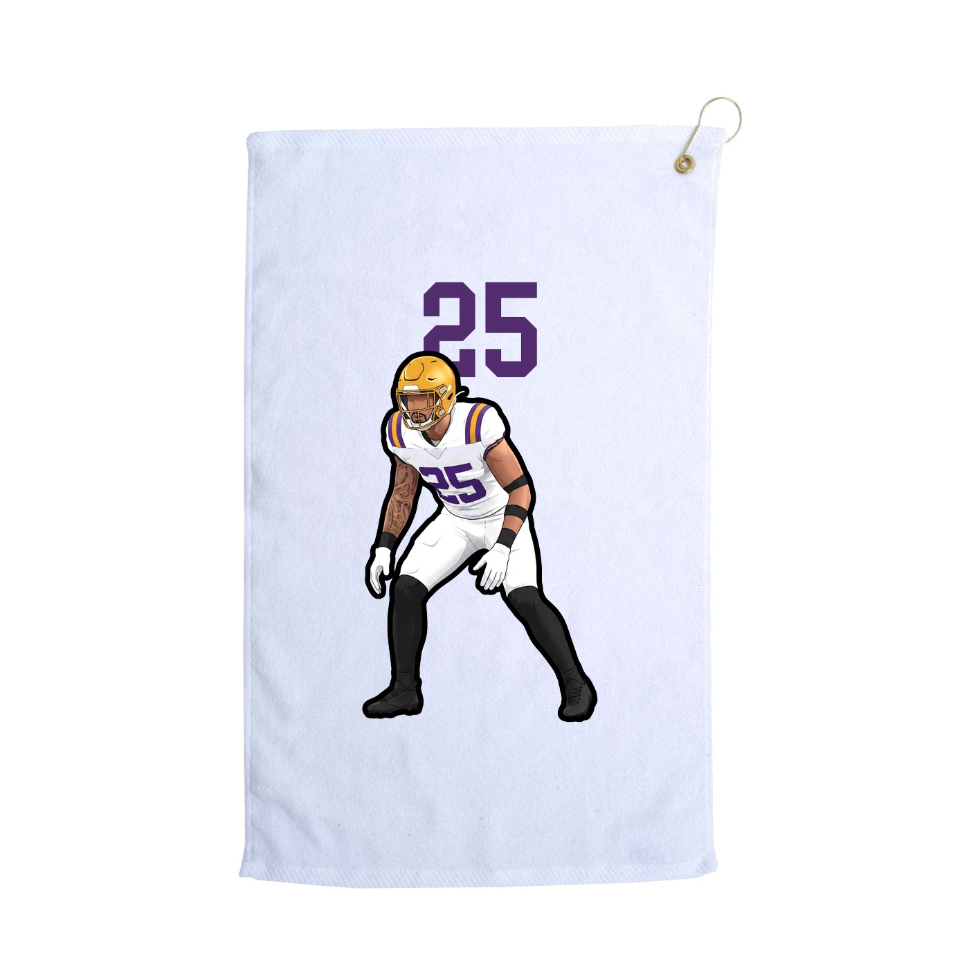 Golf Towel — Number Top in White