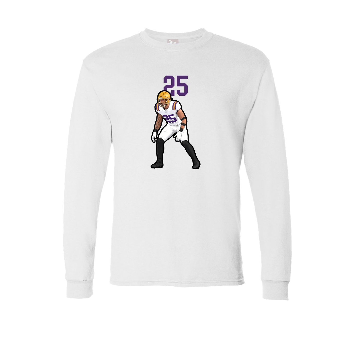Long Sleeve Tee — Number Top in White