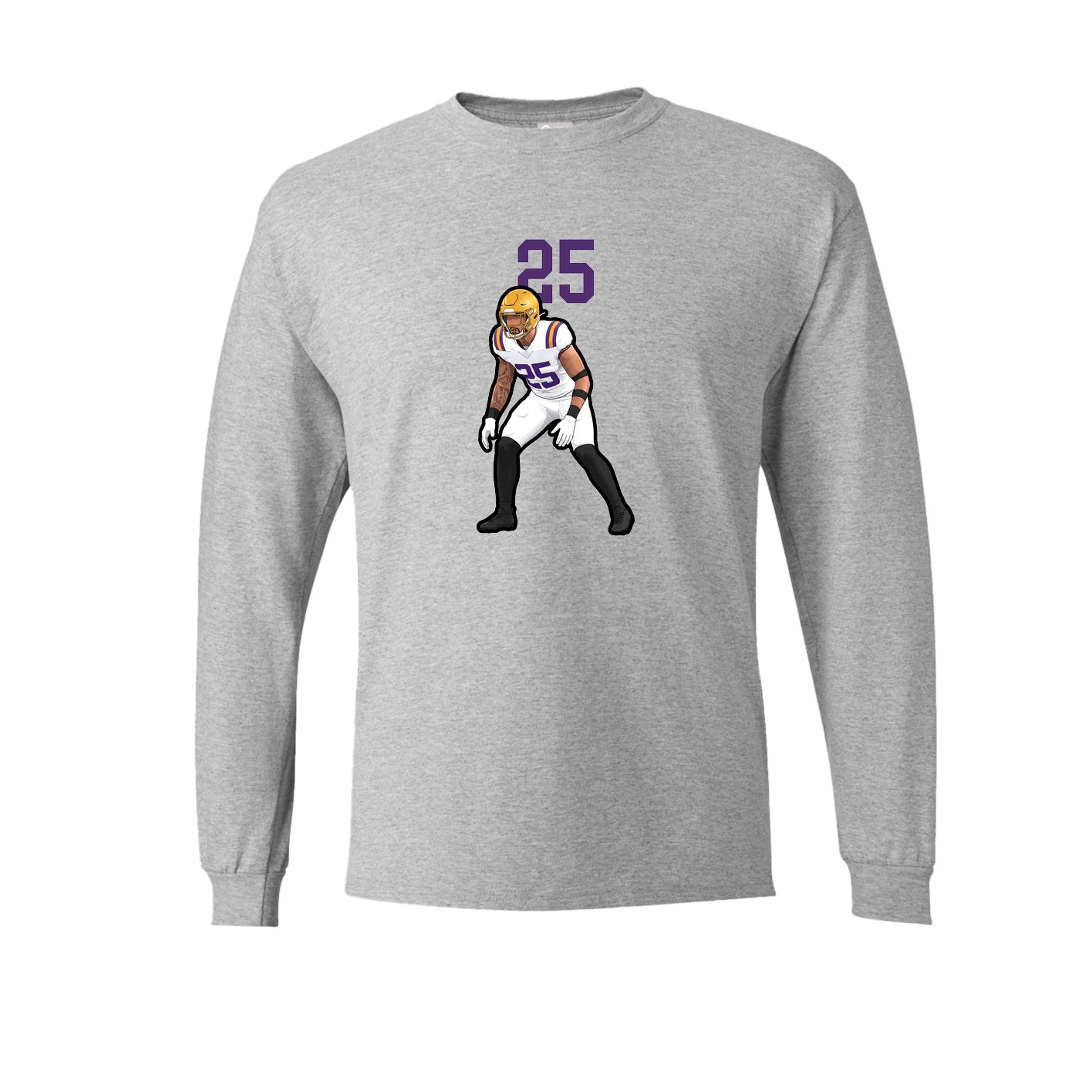 Long Sleeve Tee — Number Top in Grey