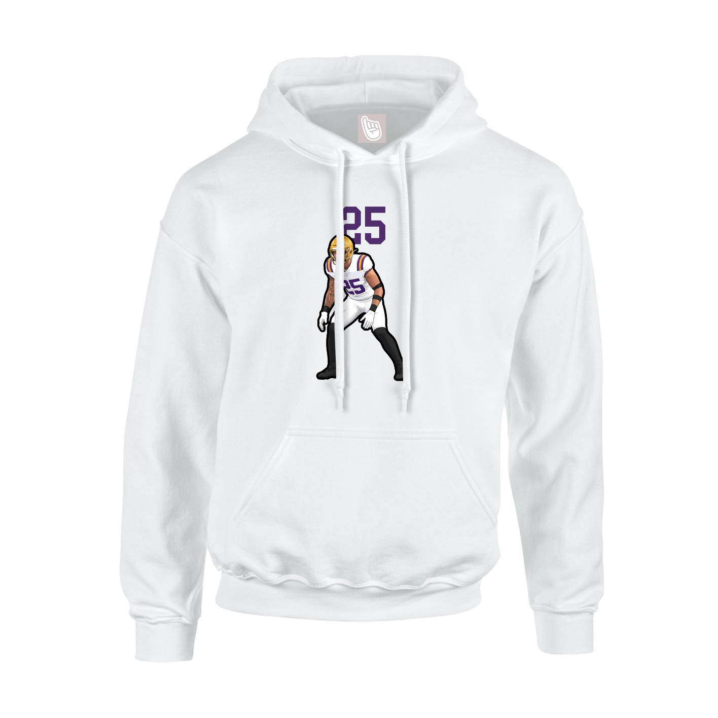 Youth Hoodie — Number Top in White