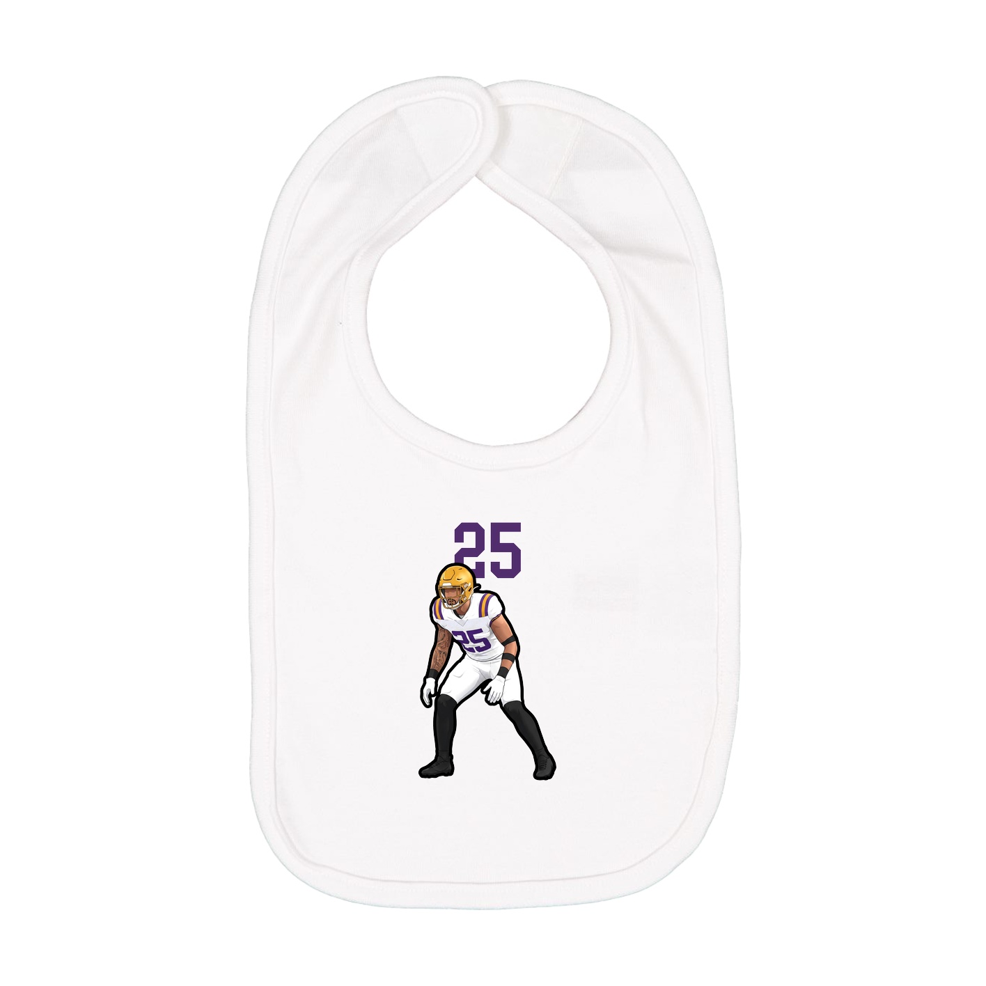 Infant Bib — Number Top in White