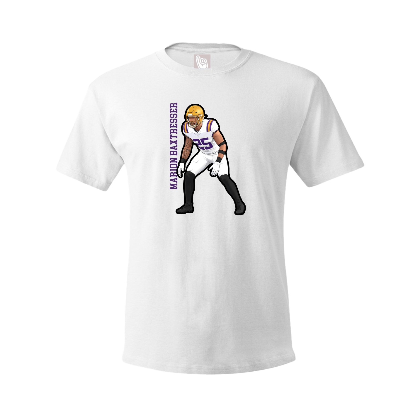 Youth Tee — Name Vertical in White
