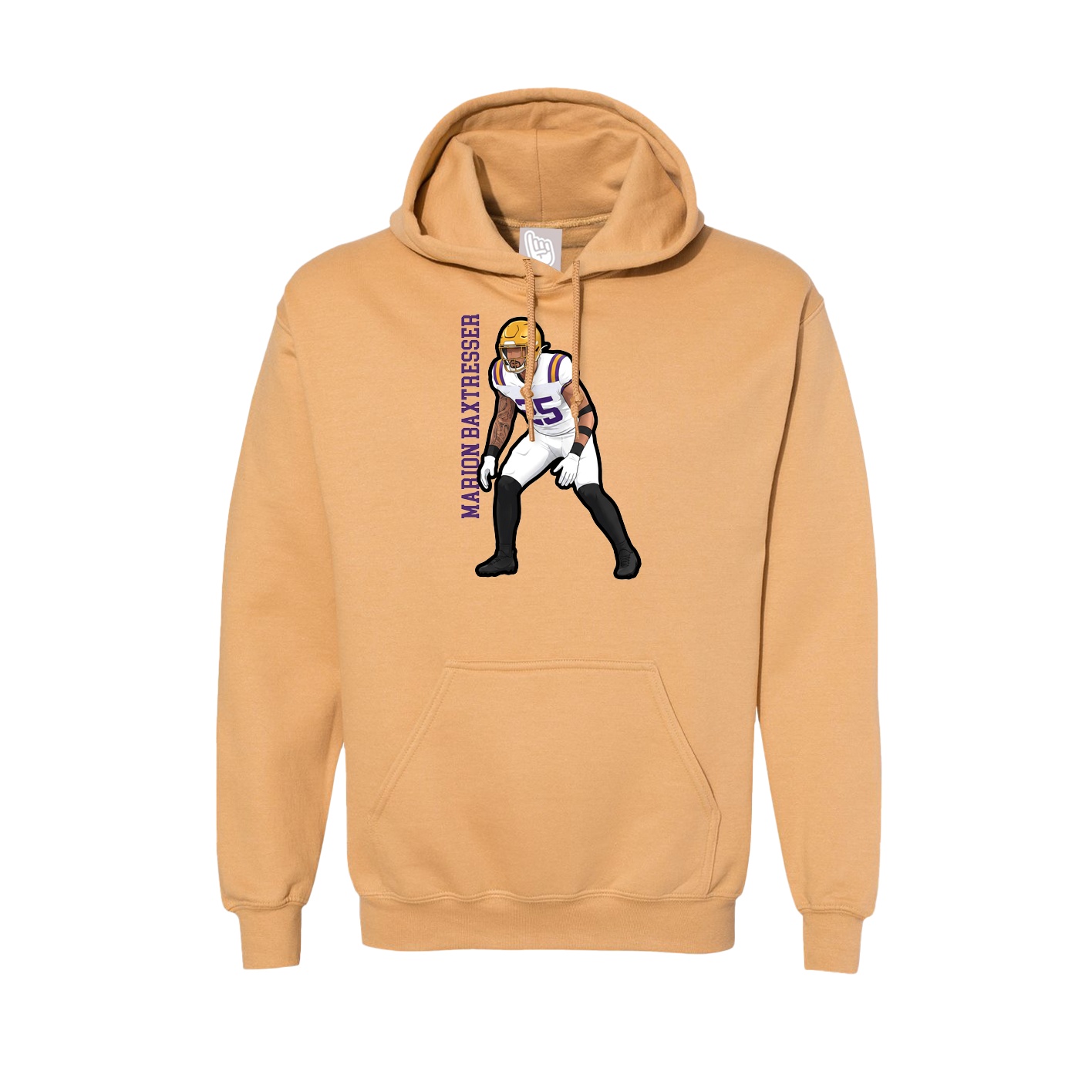 Hoodie — Name Vertical in Vegas Gold