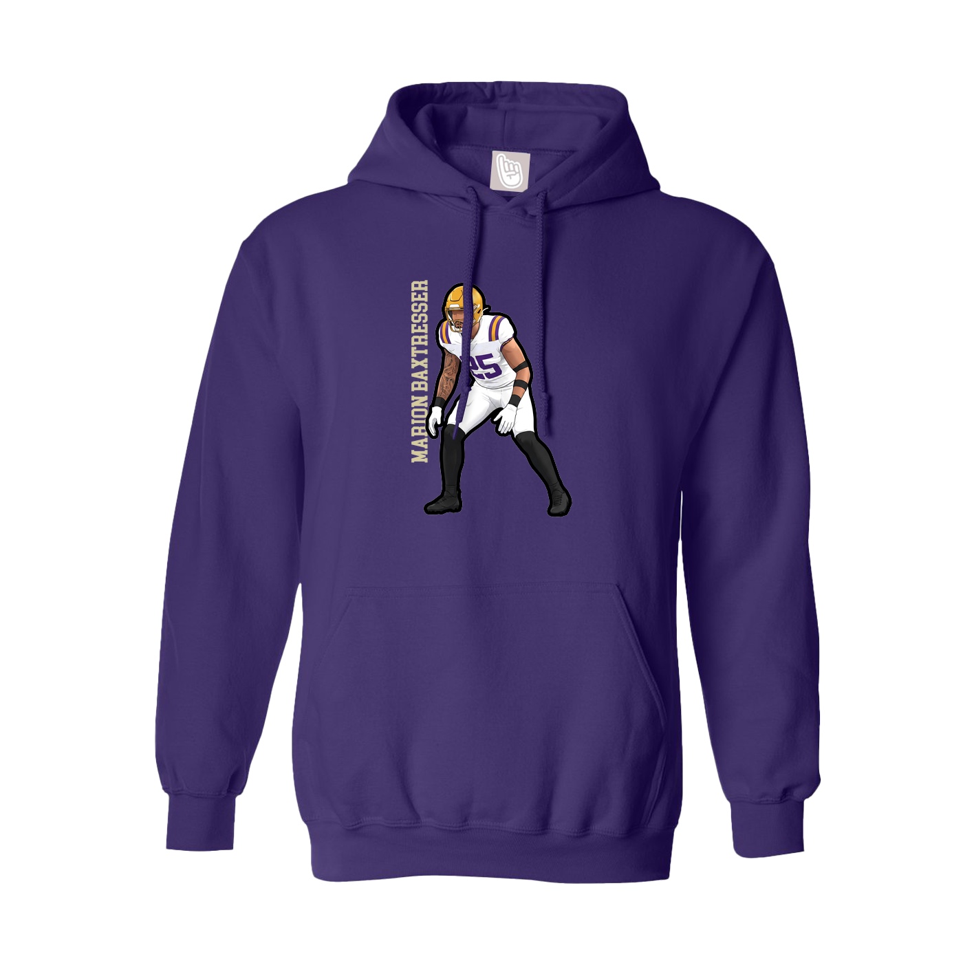 Youth Hoodie — Name Vertical in Purple
