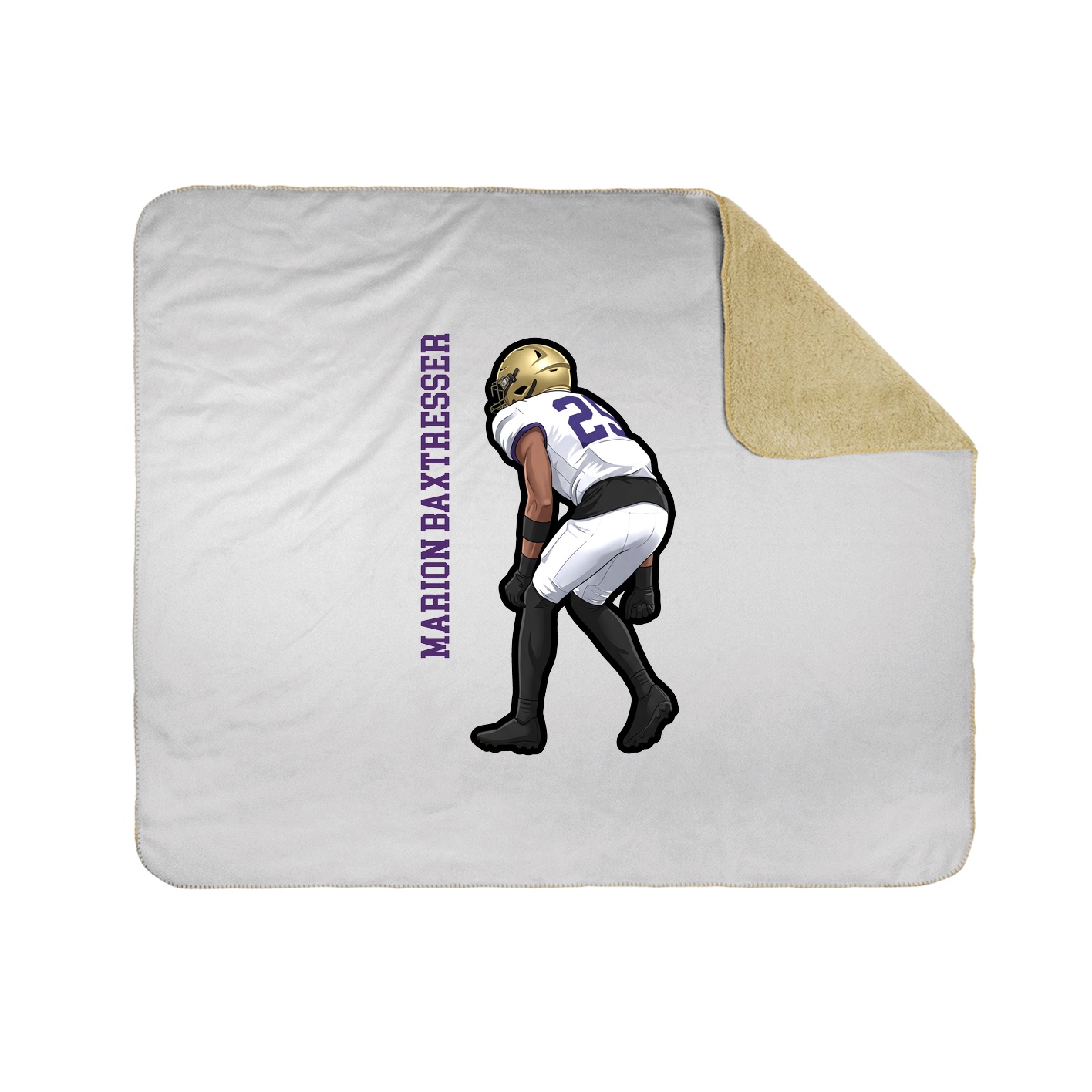 Throw Blanket — Name Vertical in White