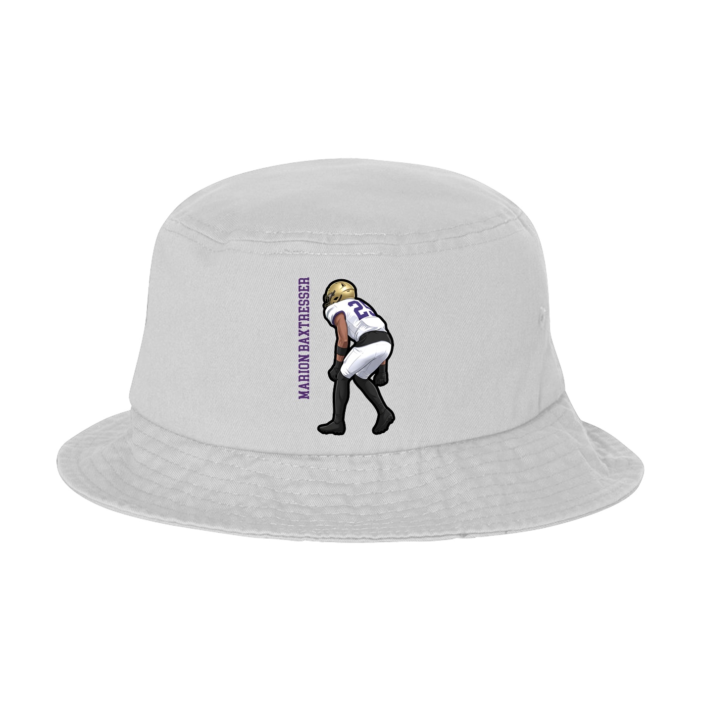 Bucket Cap — Name Vertical in White