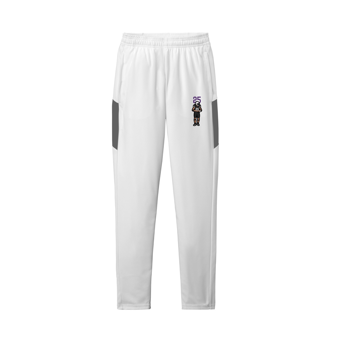 Team Travel Pant — Number Top in White/Grey
