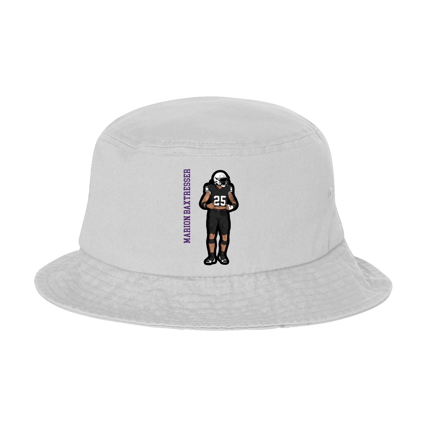 Bucket Cap — Name Vertical in White