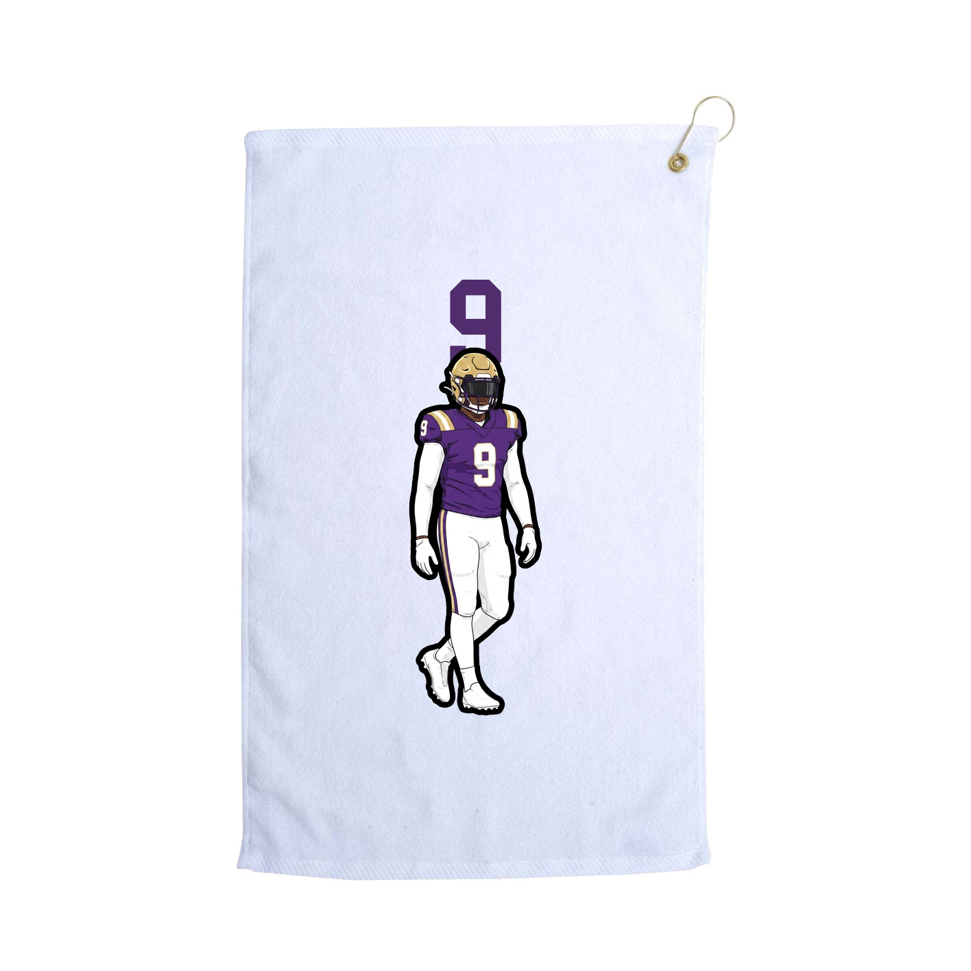 Golf Towel — Number Top in White