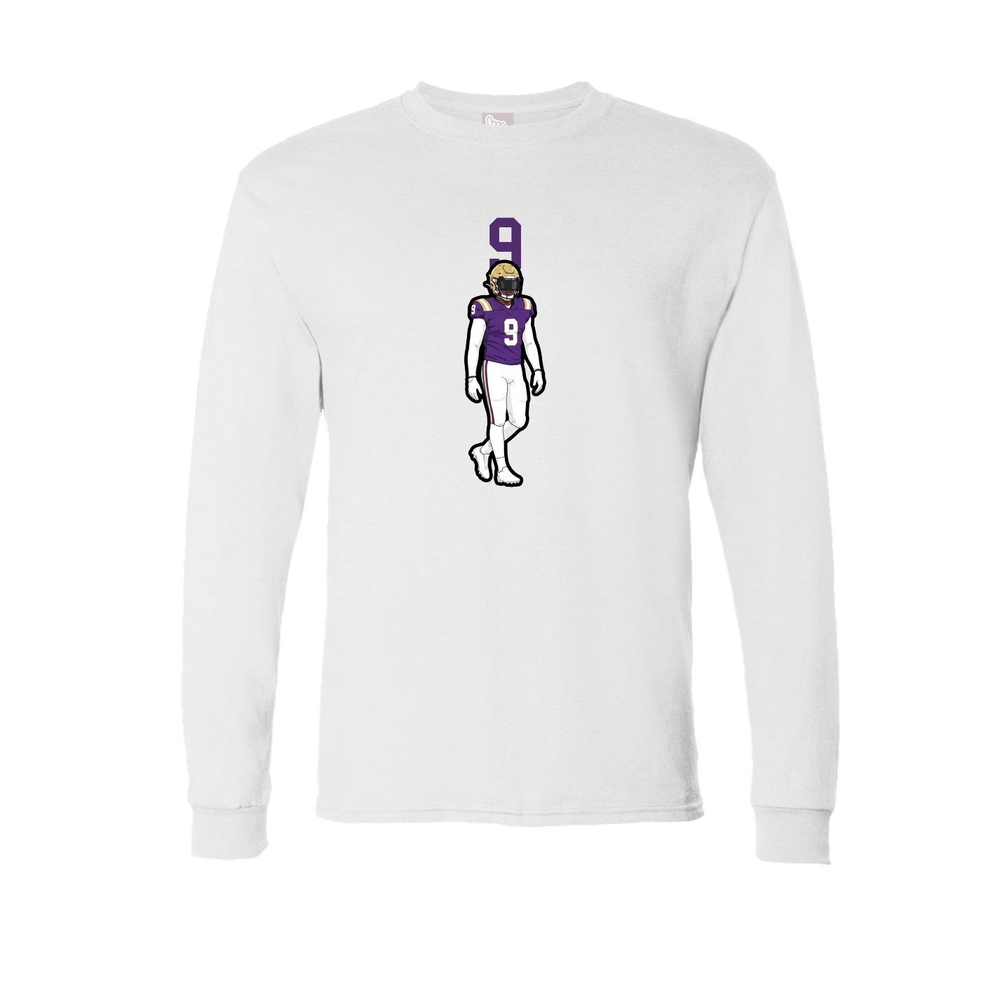 Long Sleeve Tee — Number Top in White