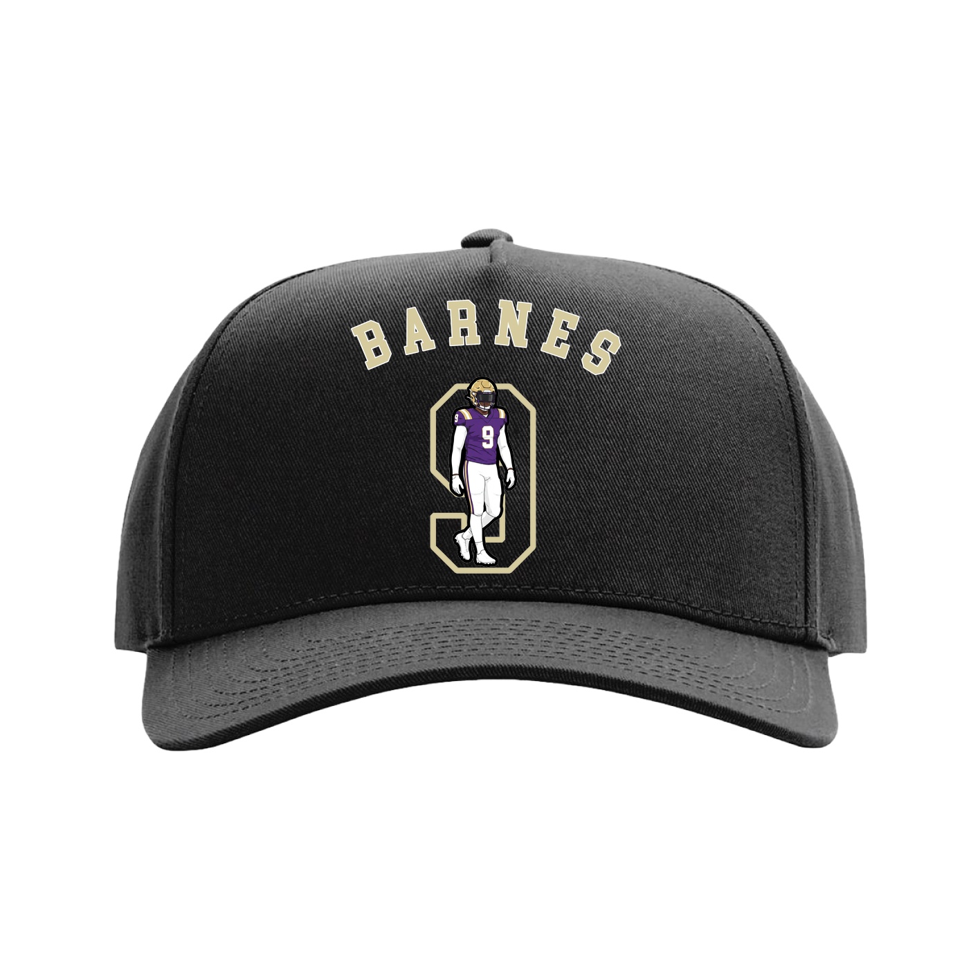 Full Fabric Five-Panel Champ Cap — Shirsey Arch in Black